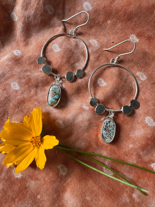 Dry Creek Turquoise "Boulder" Hoops no. 1