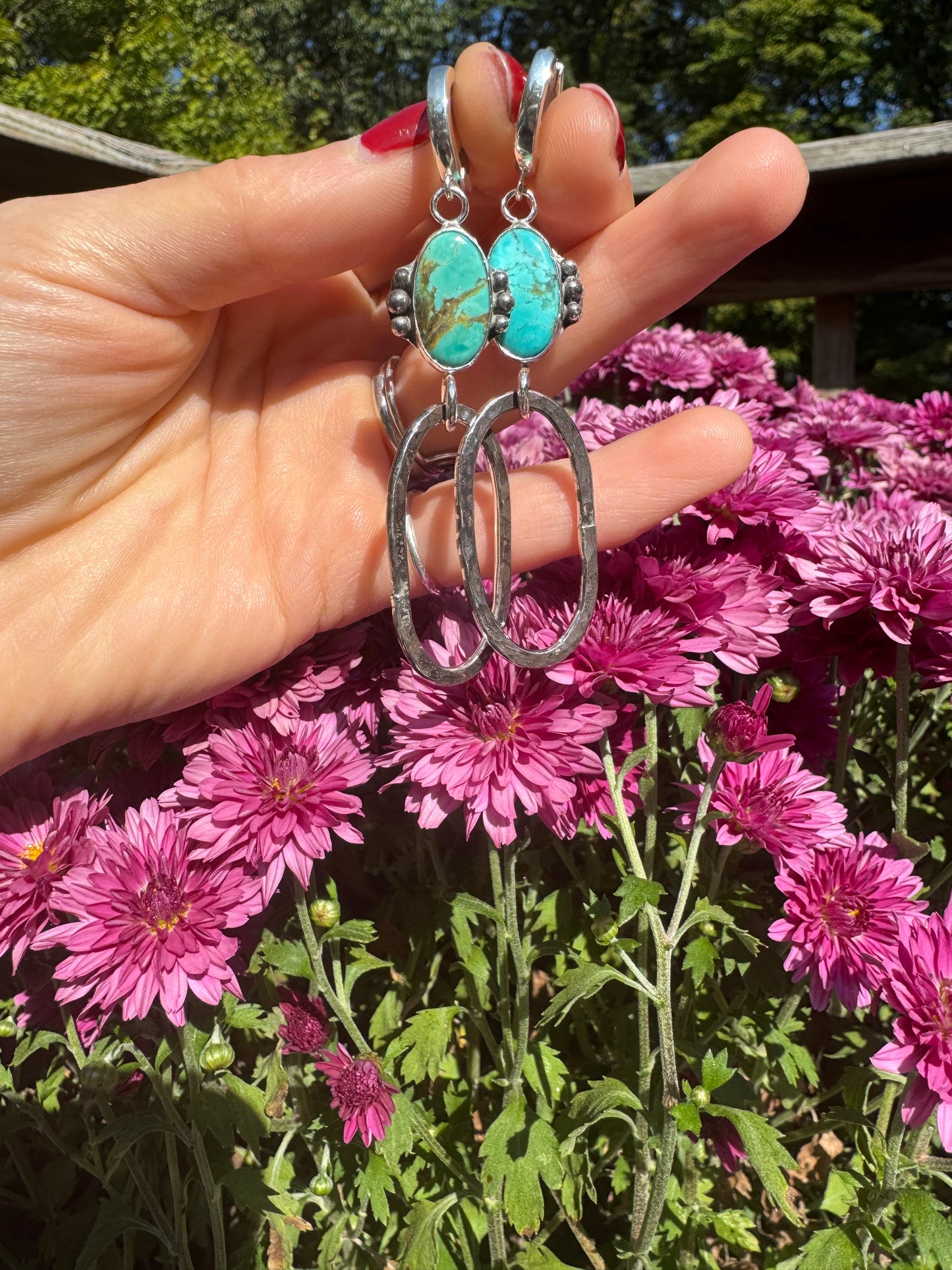 Tyrone Turquoise Loop Earrings