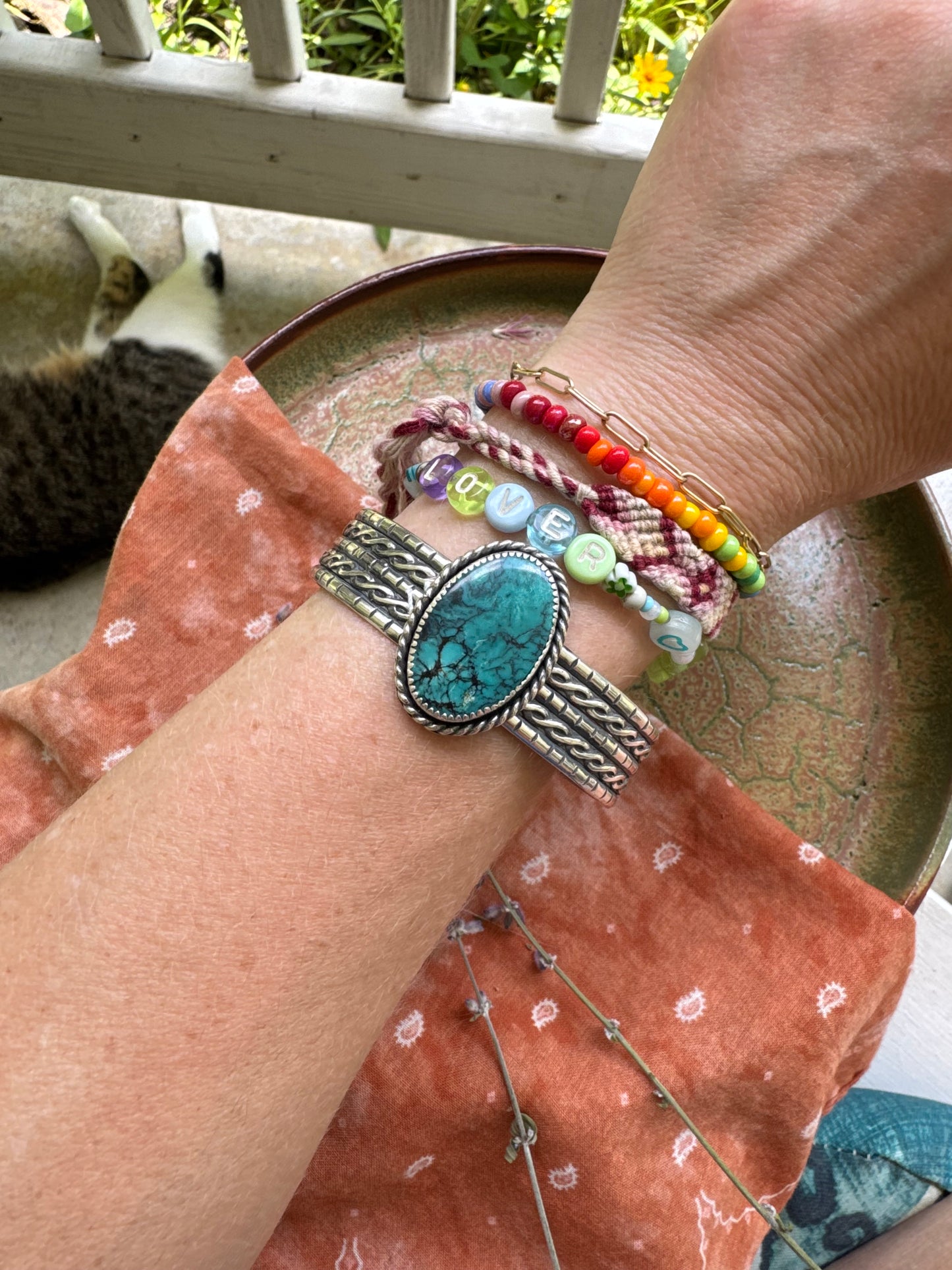 Hubei Turquoise Statement Cuff - size M