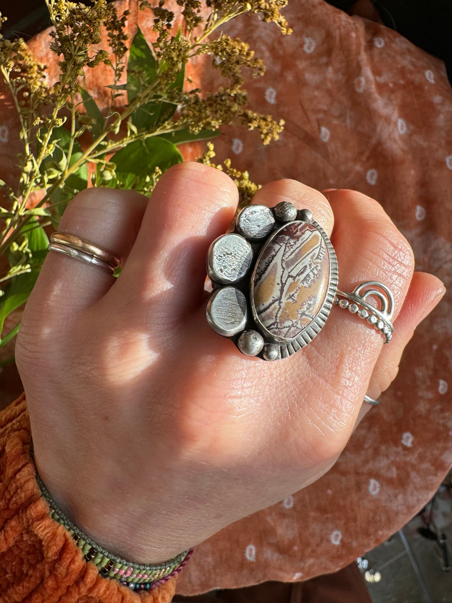 Sonoran Dendritic Rhyolite "Kings Canyon" Ring - Size 7