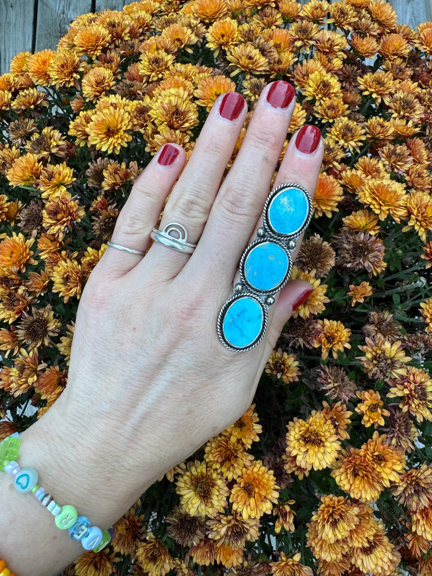 Kingman Turquoise Statement Ring - Size 6