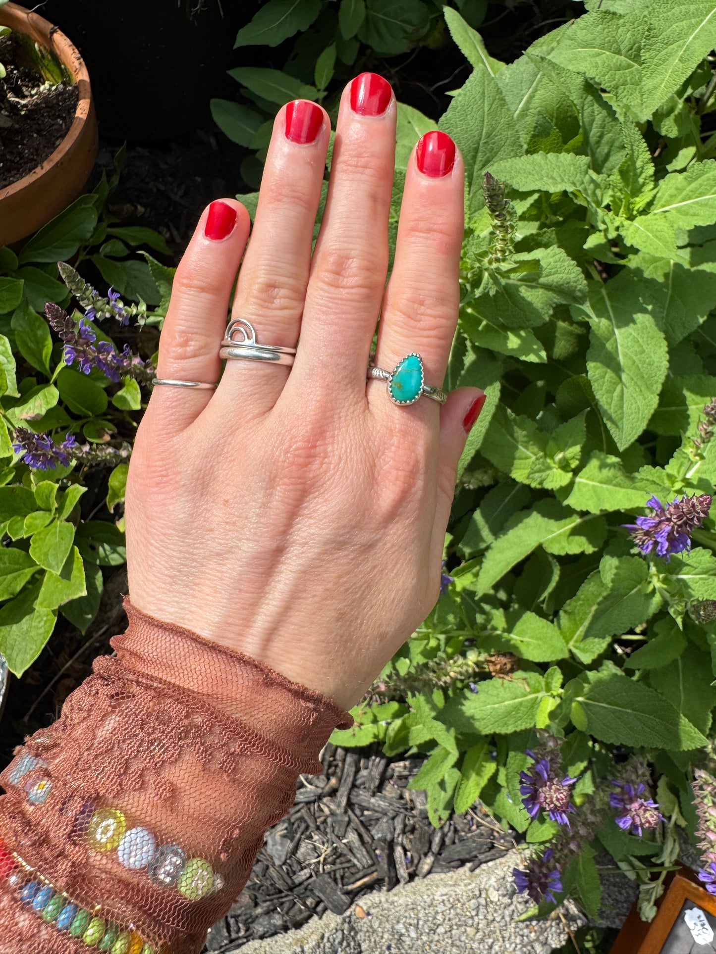 Sonoran Gem Turquoise Stacker Ring no.4 - Size 7 1/2