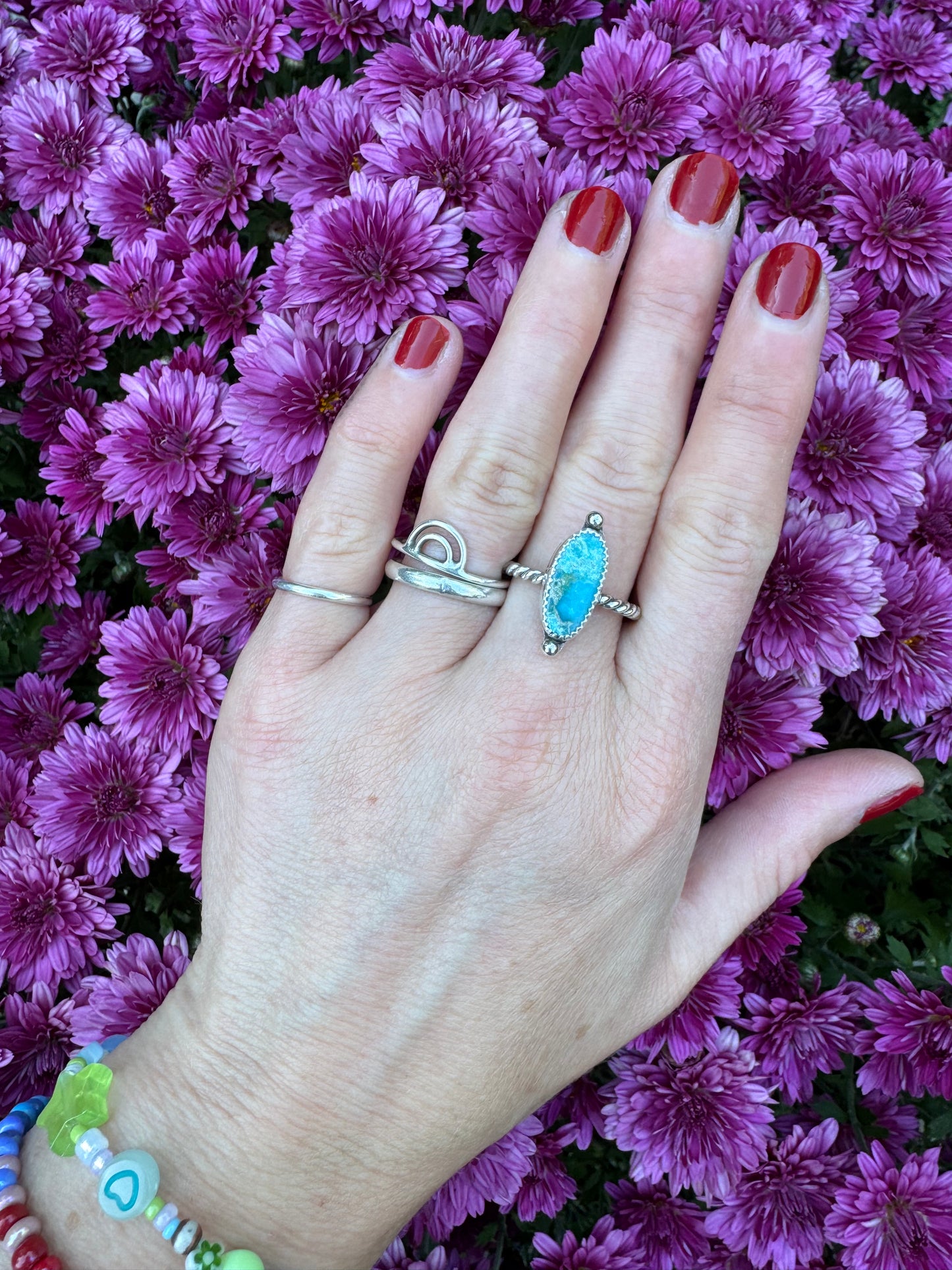 Cripple Creek Turquoise Waypoint Ring - Size 8 1/2