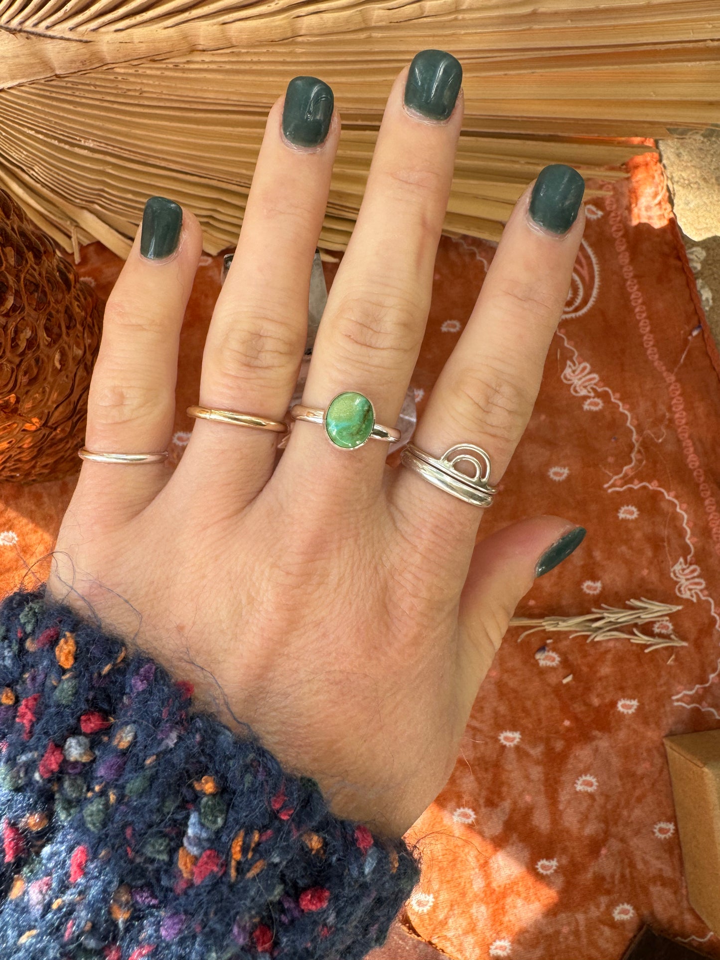 Sonoran Gold Turquoise Ring - size 6 3/4