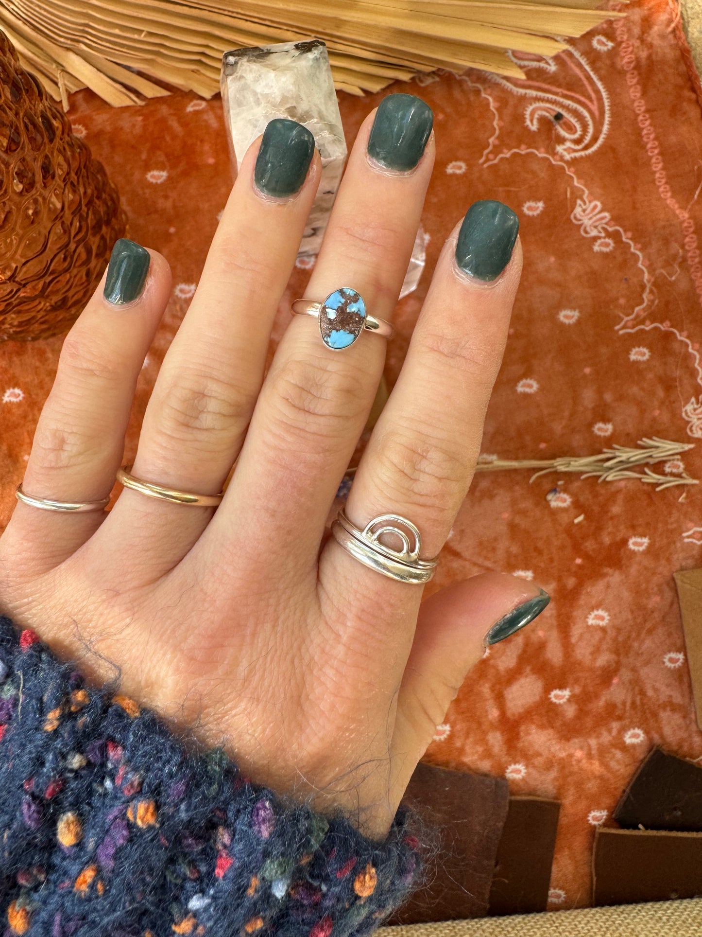 Golden Hills Turquoise Ring - size 4 1/2