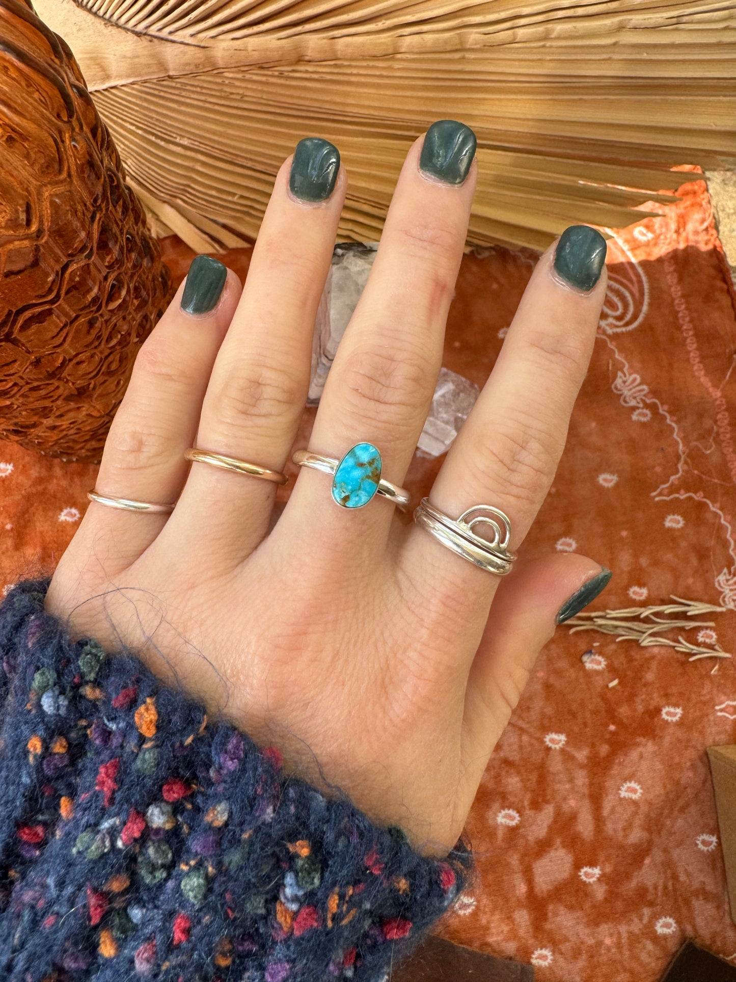 Kingman Turquoise Ring - size 8 1/4
