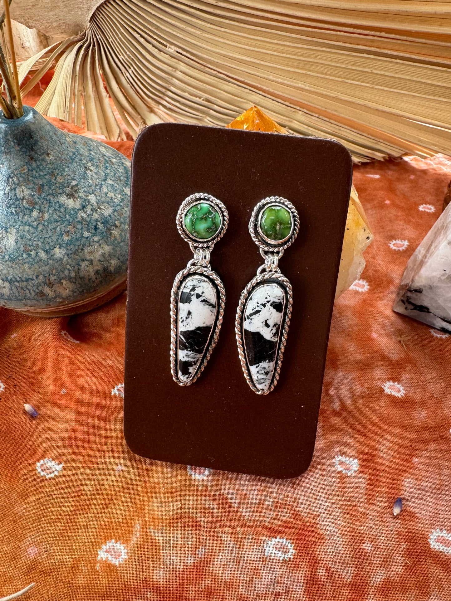 Sonoran Gold + White Buffalo Statement Earrings