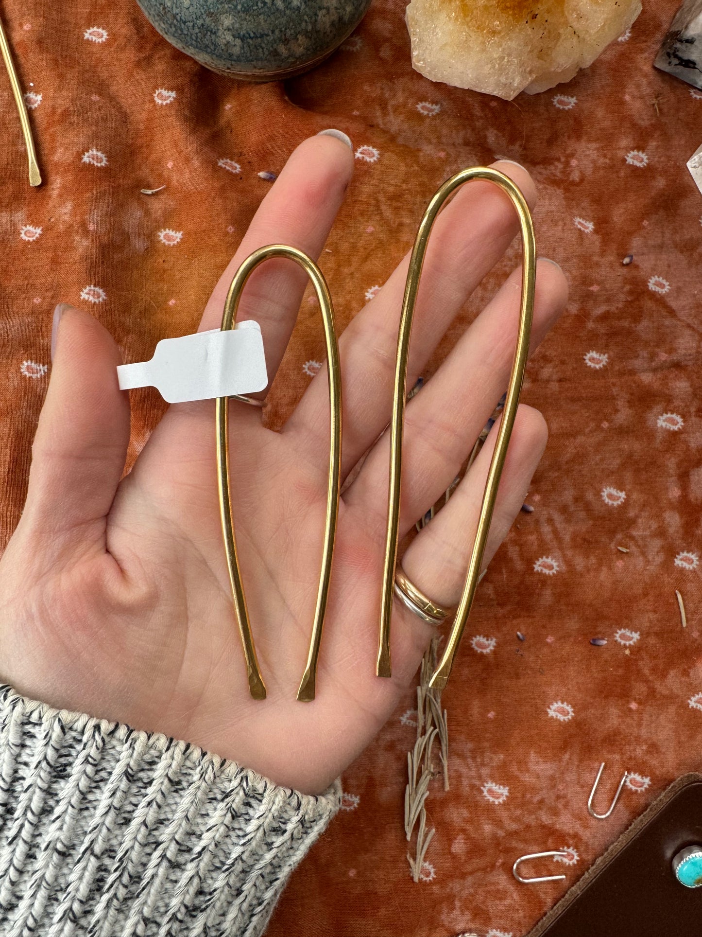Brass Hair Fork - mini length
