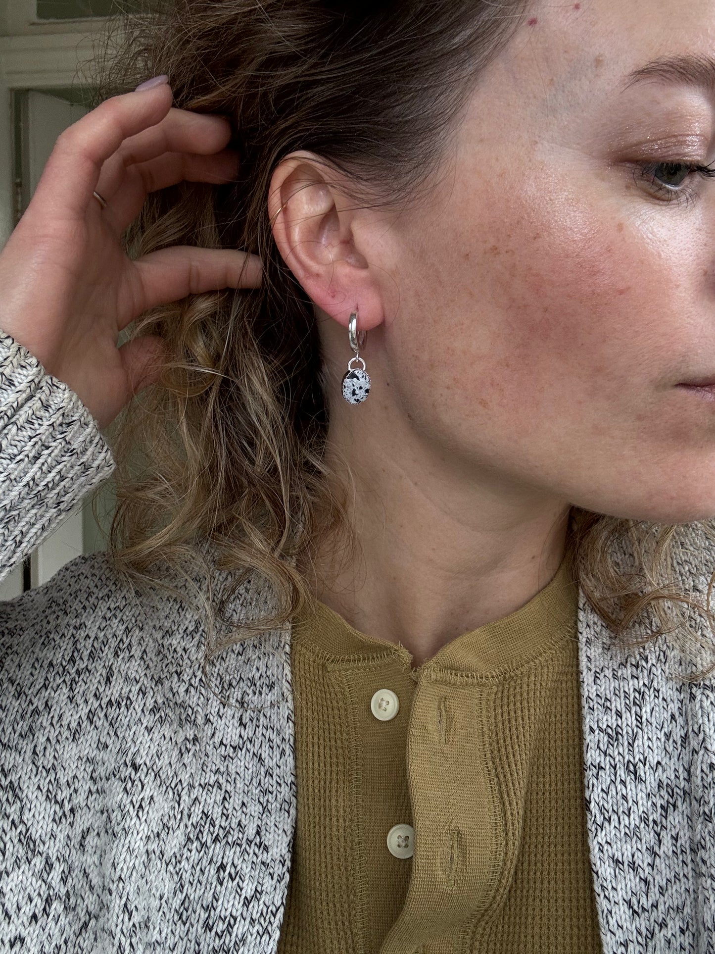 White Buffalo Turquoise Earring Dangles No. 2