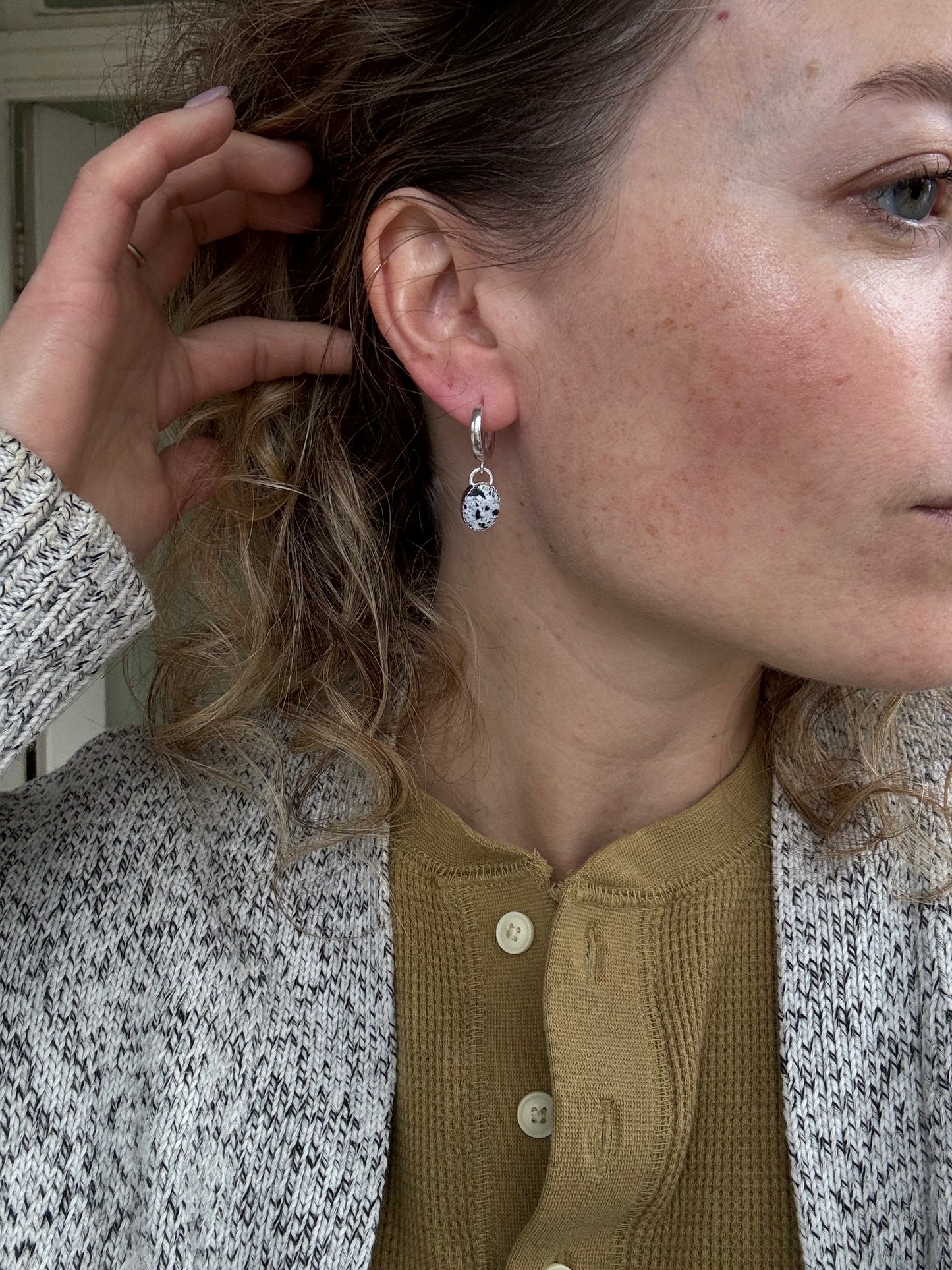White Buffalo Turquoise Earring Dangles No. 2