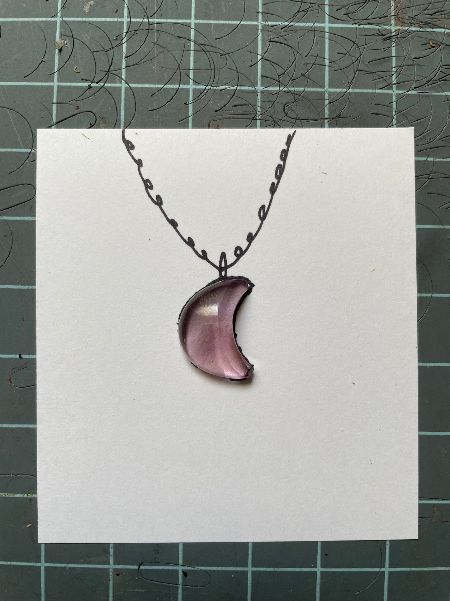 Amethyst Crescent Moon Ring- Made to order