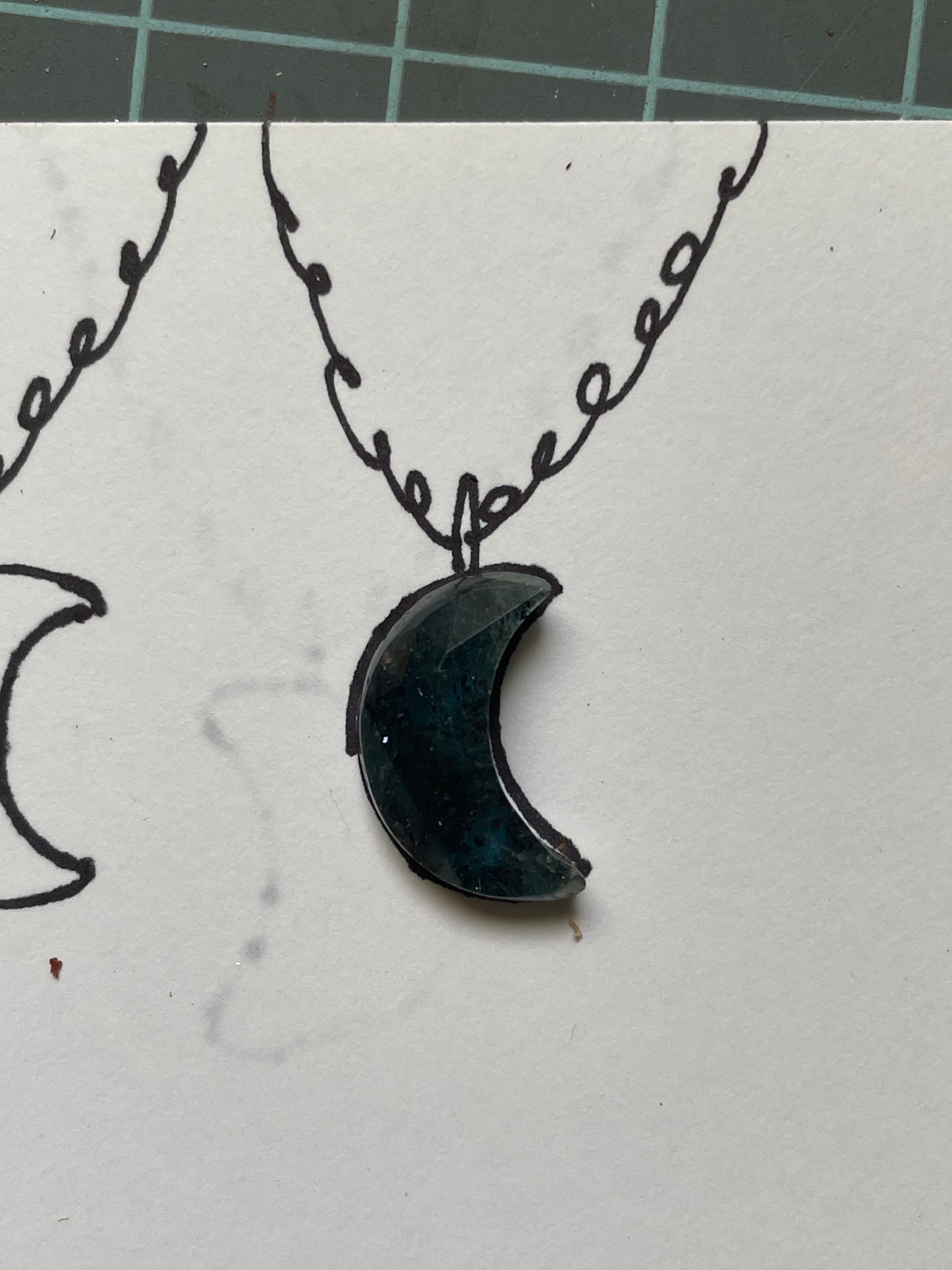 Kyanite Crescent Moon Ring- Made to order