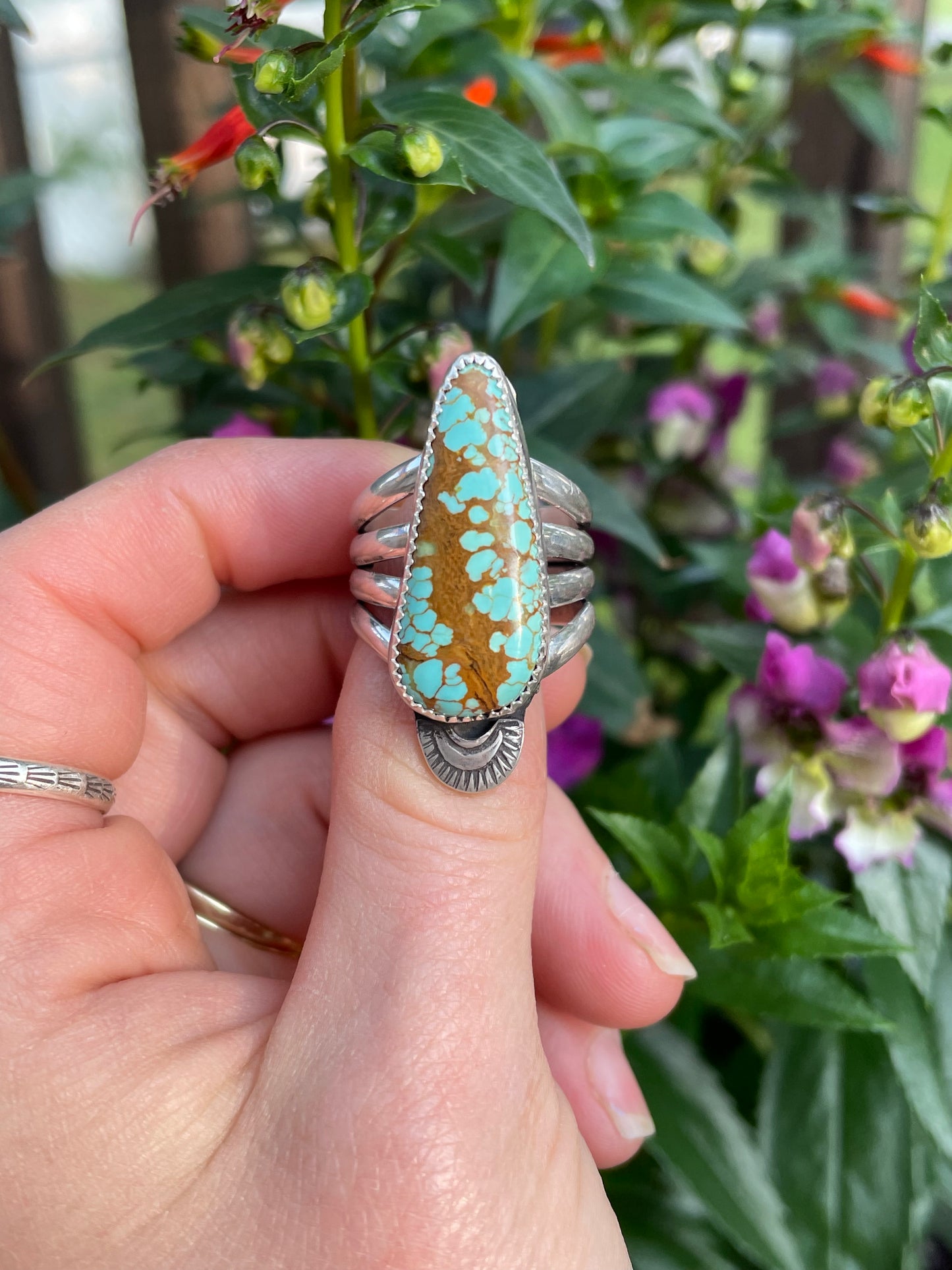 NO. 8 Turquoise "Switchback" ring- Size 7