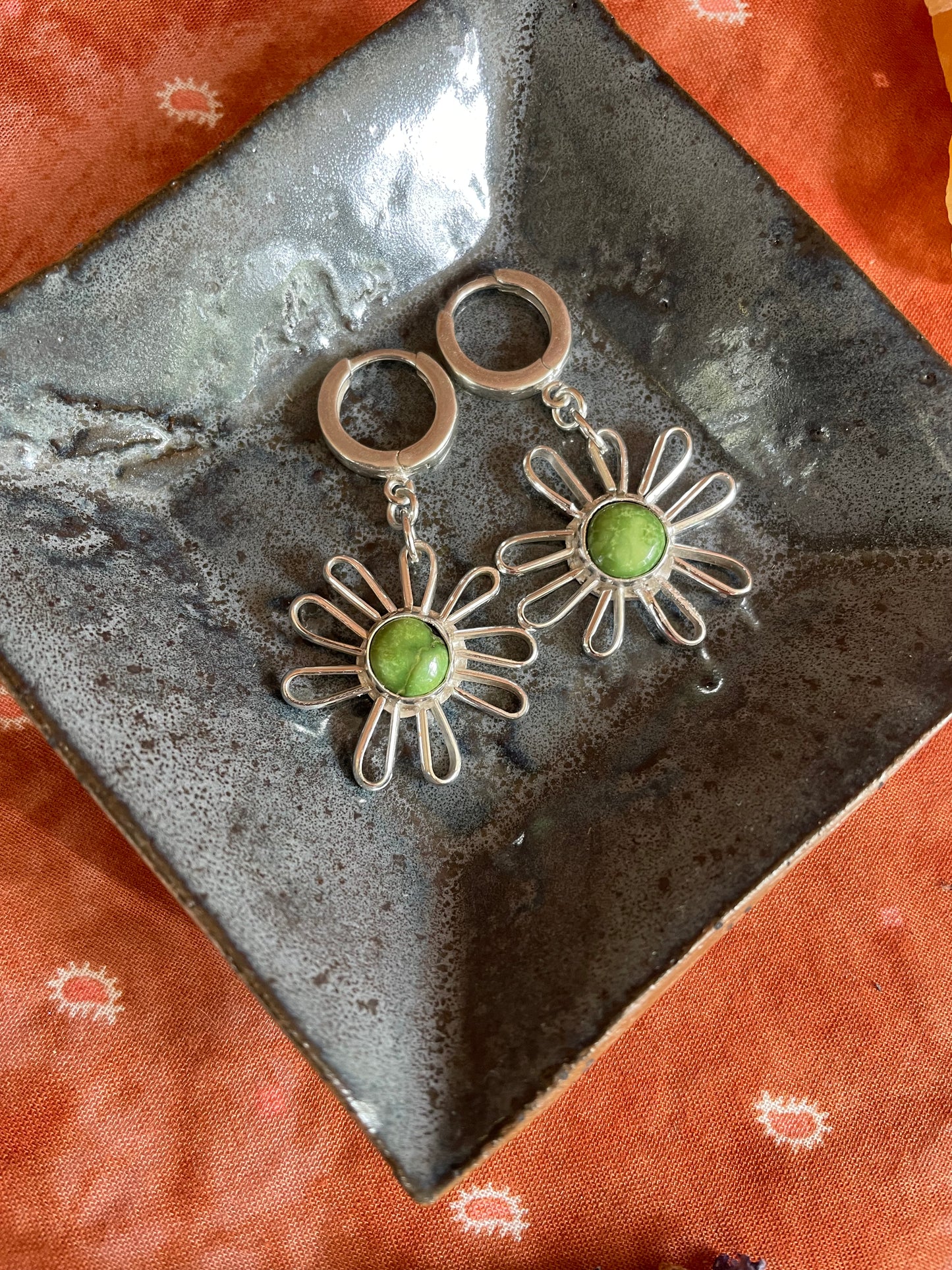 Green Turquoise "Super Bloom" Dangles