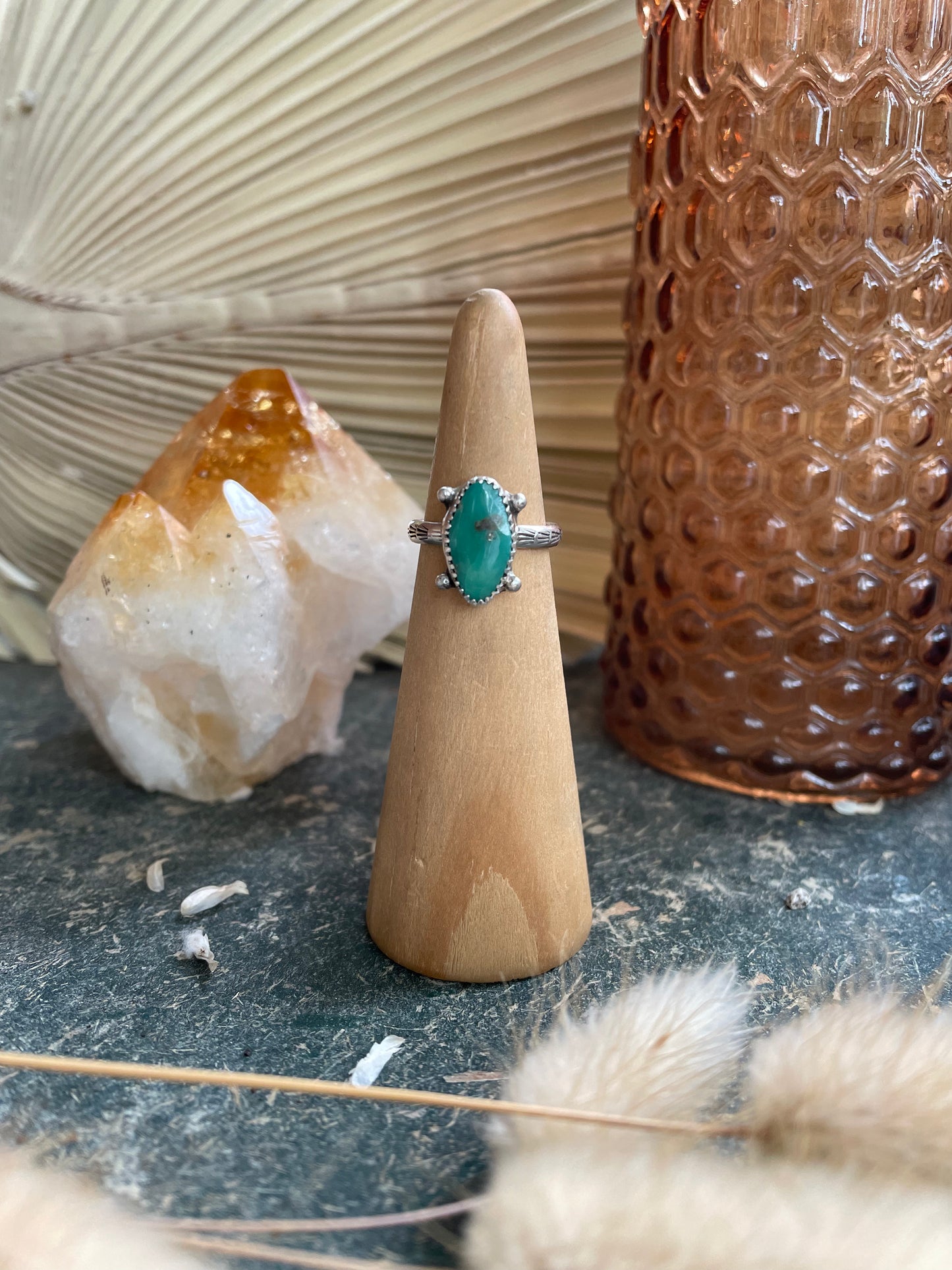 Tyrone Turquoise "Waypoint" Ring - Size 5 1/4