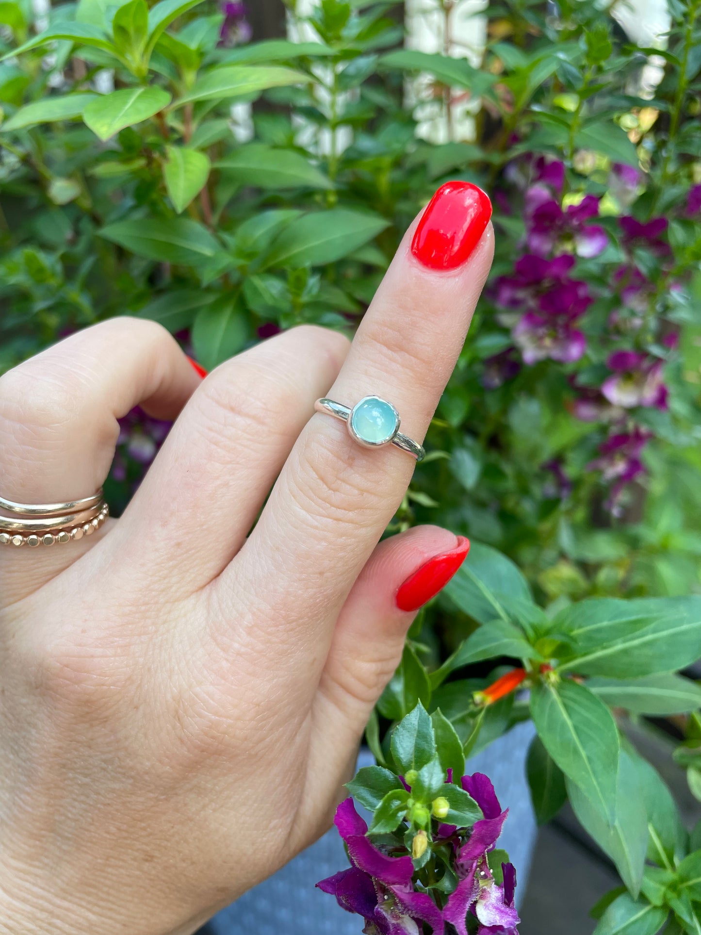 Chalcedony Stacker Rings