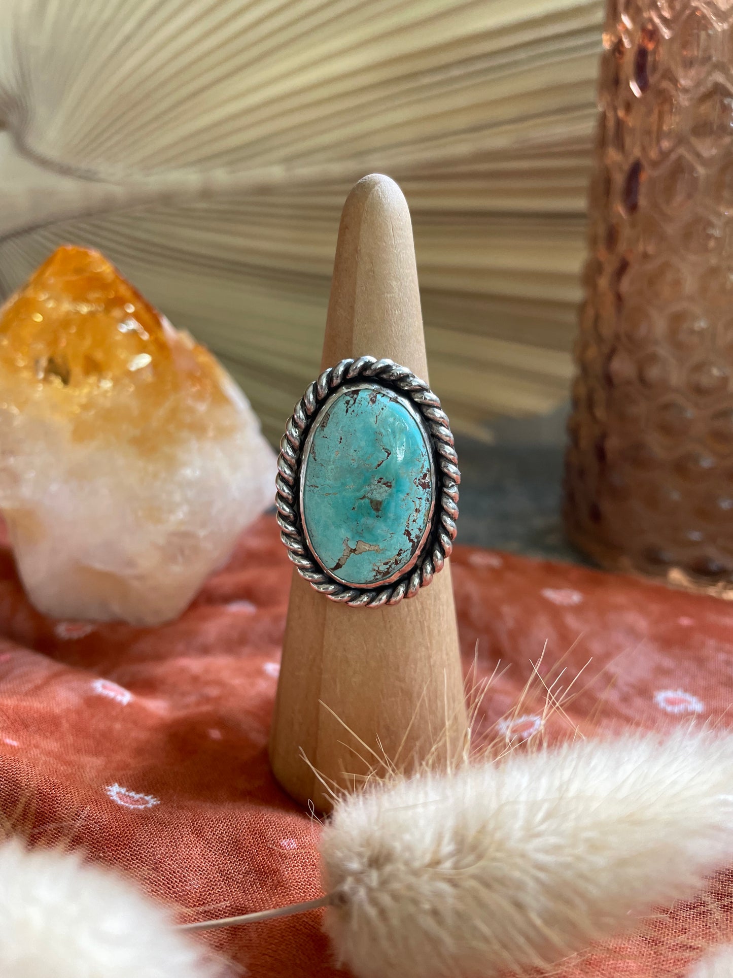 Carico Lake Turquoise "Day Hike" Ring - Size 8