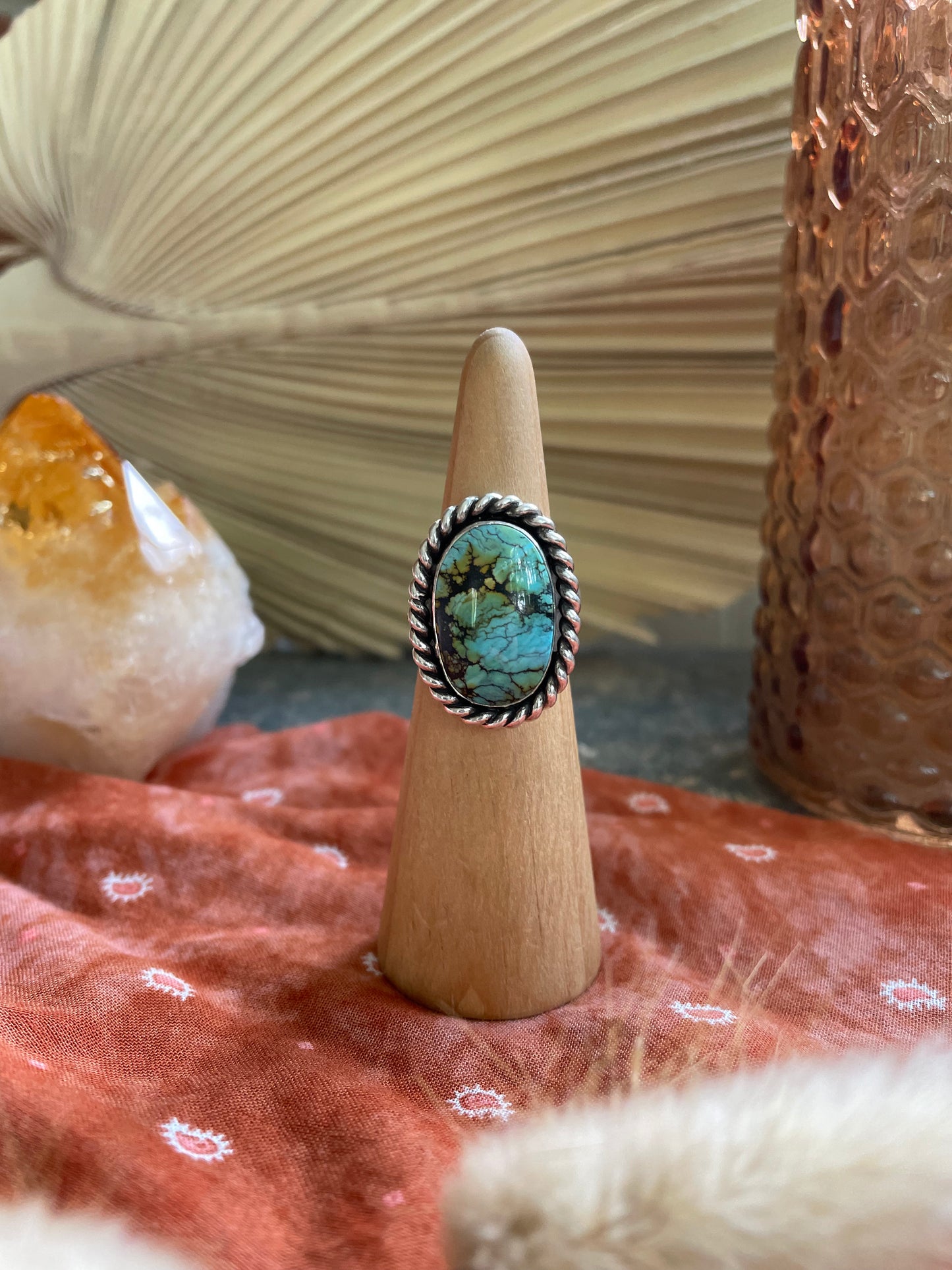 Treasure Mountain Turquoise "Day Hike" Ring - Size 6 1/2