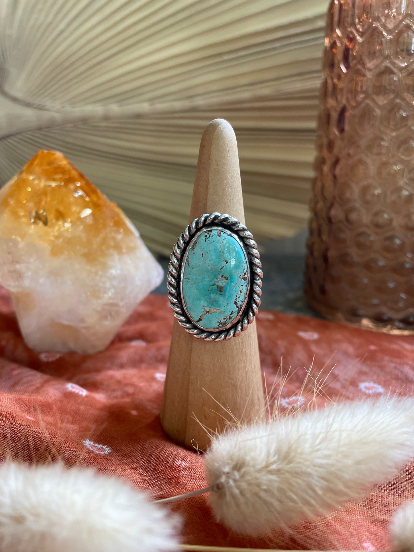 Carico Lake Turquoise "Day Hike" Ring - Size 8