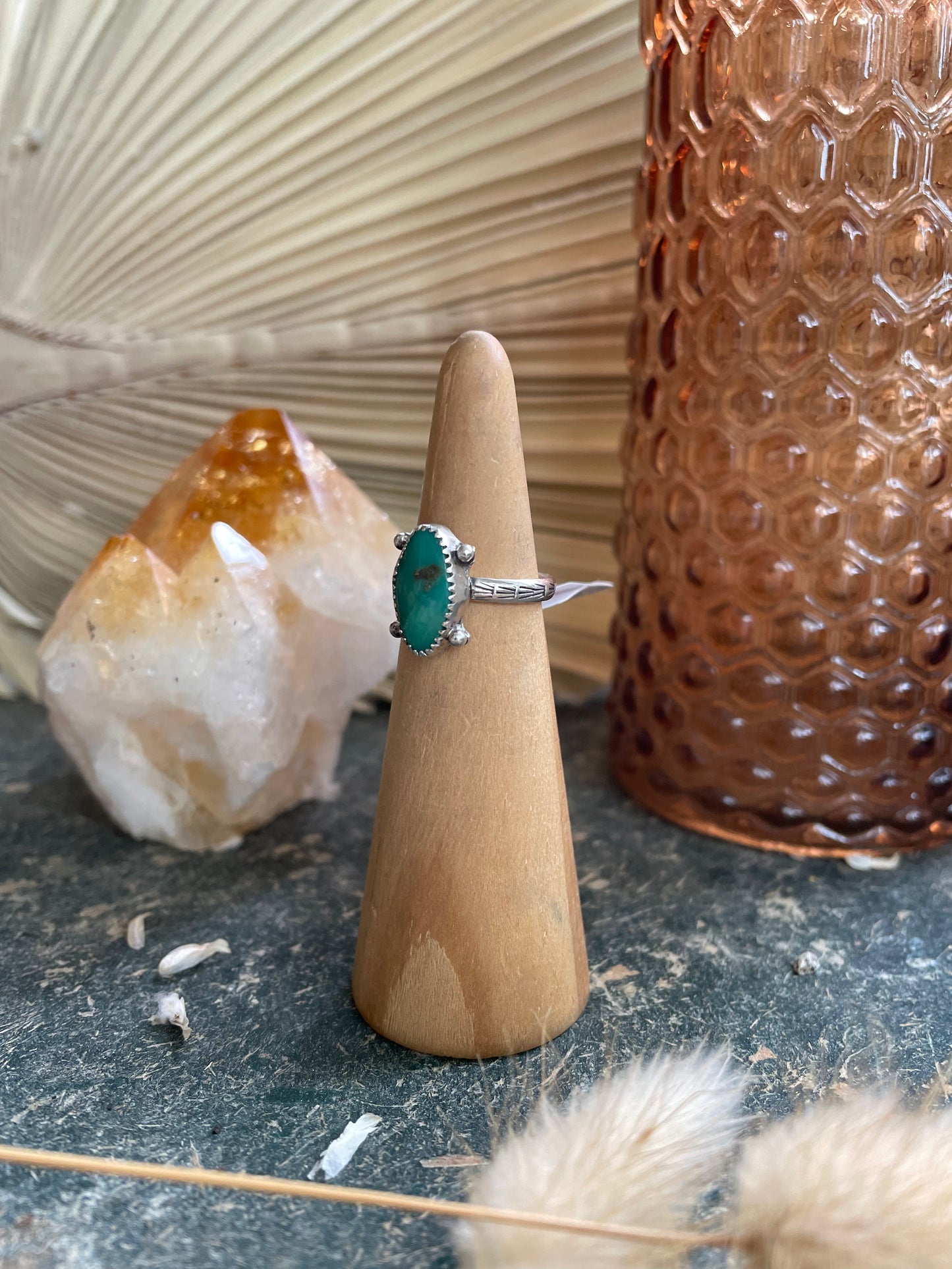 Tyrone Turquoise "Waypoint" Ring - Size 5 1/4