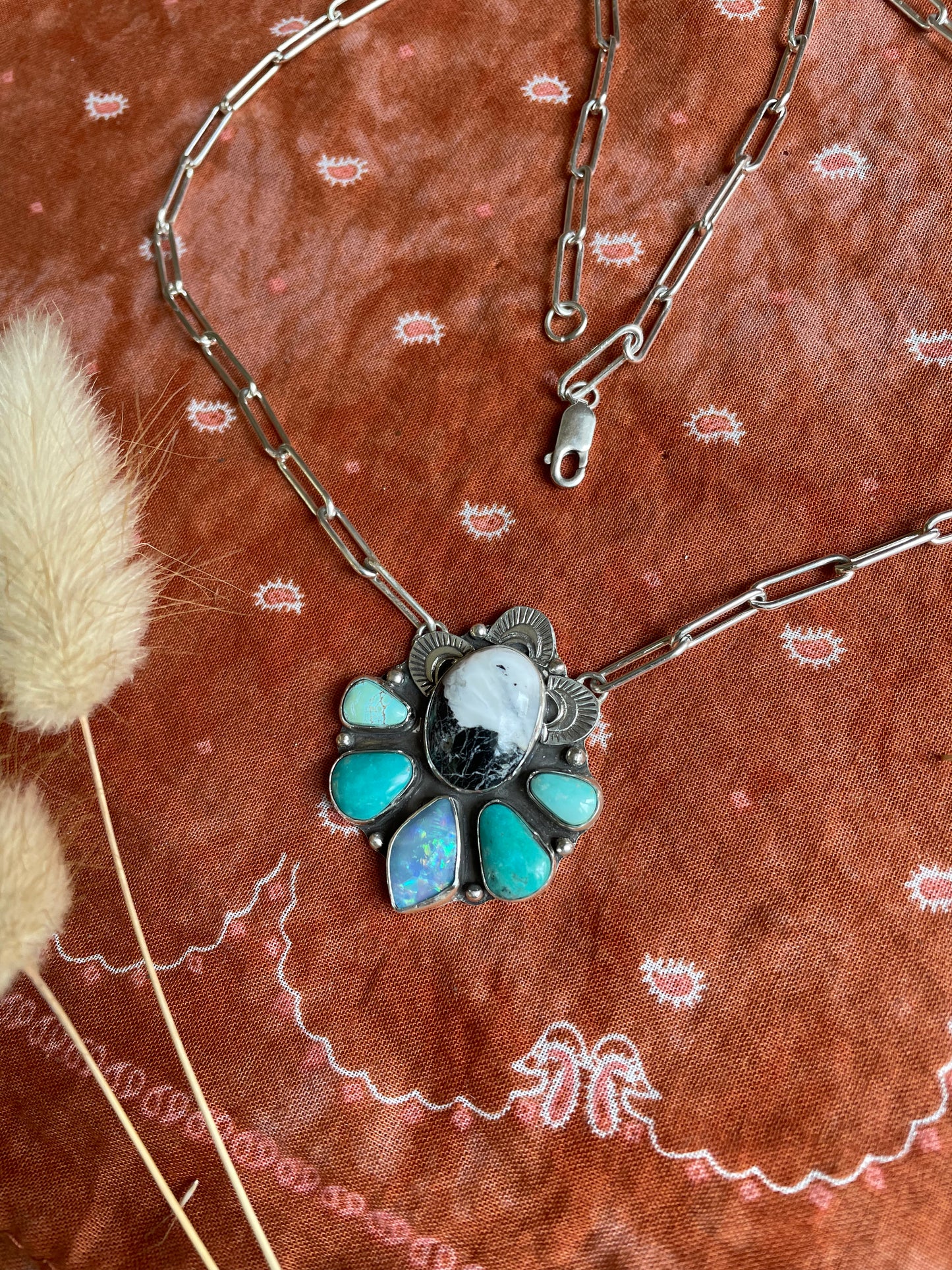 Turquoise and Opal "Rae Lakes" Pendant