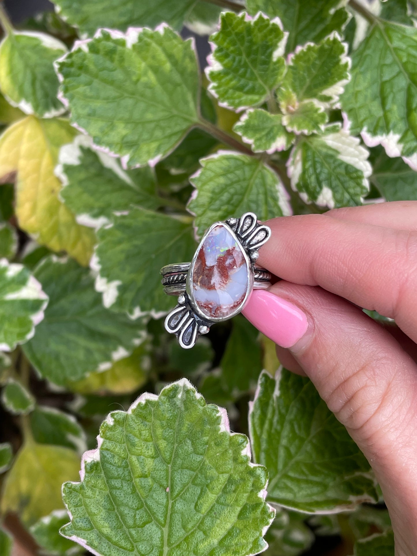 Mexican Fire Opal Rainier Ring - Size 7