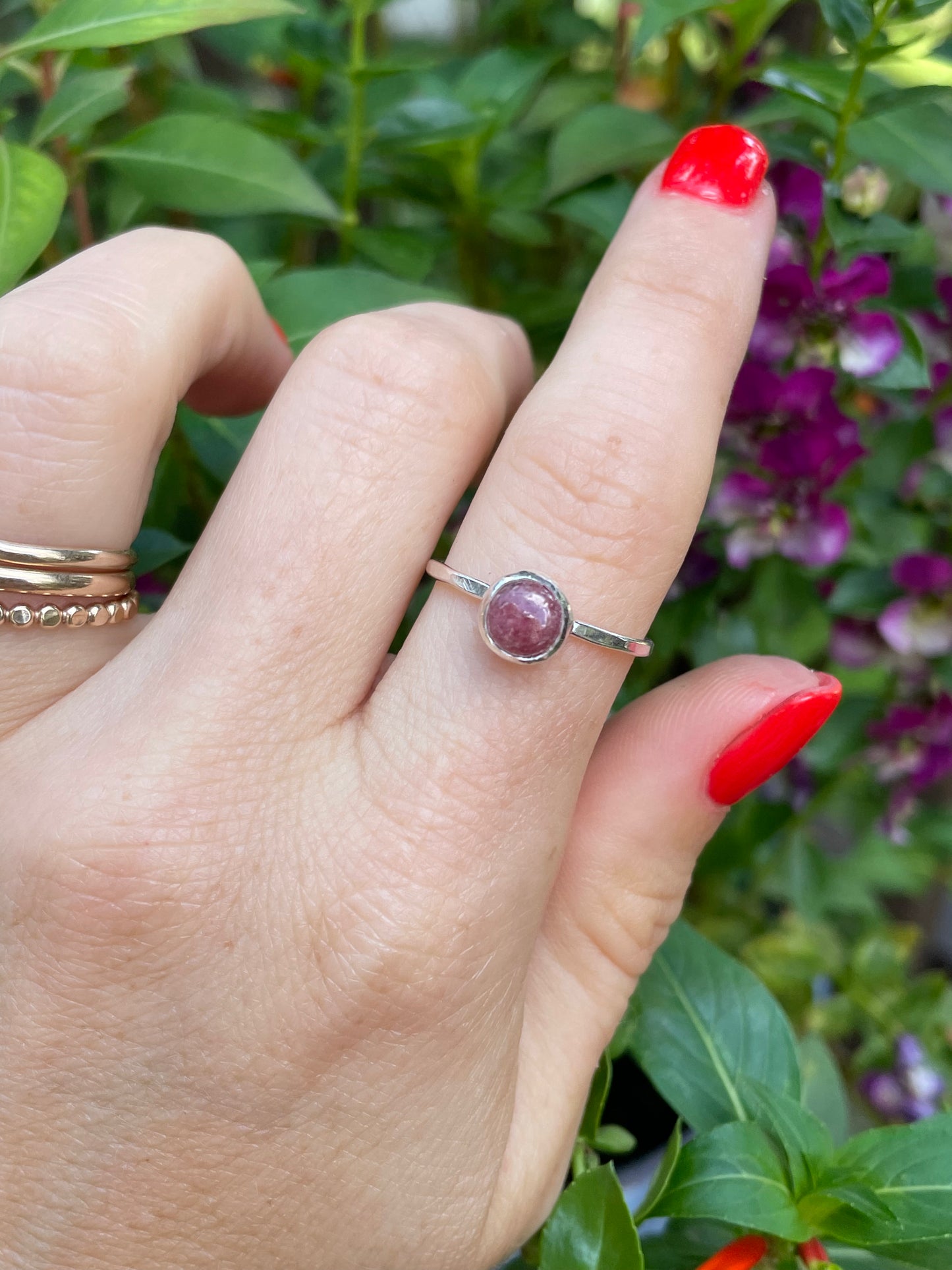 Rhodonite Stacker Rings