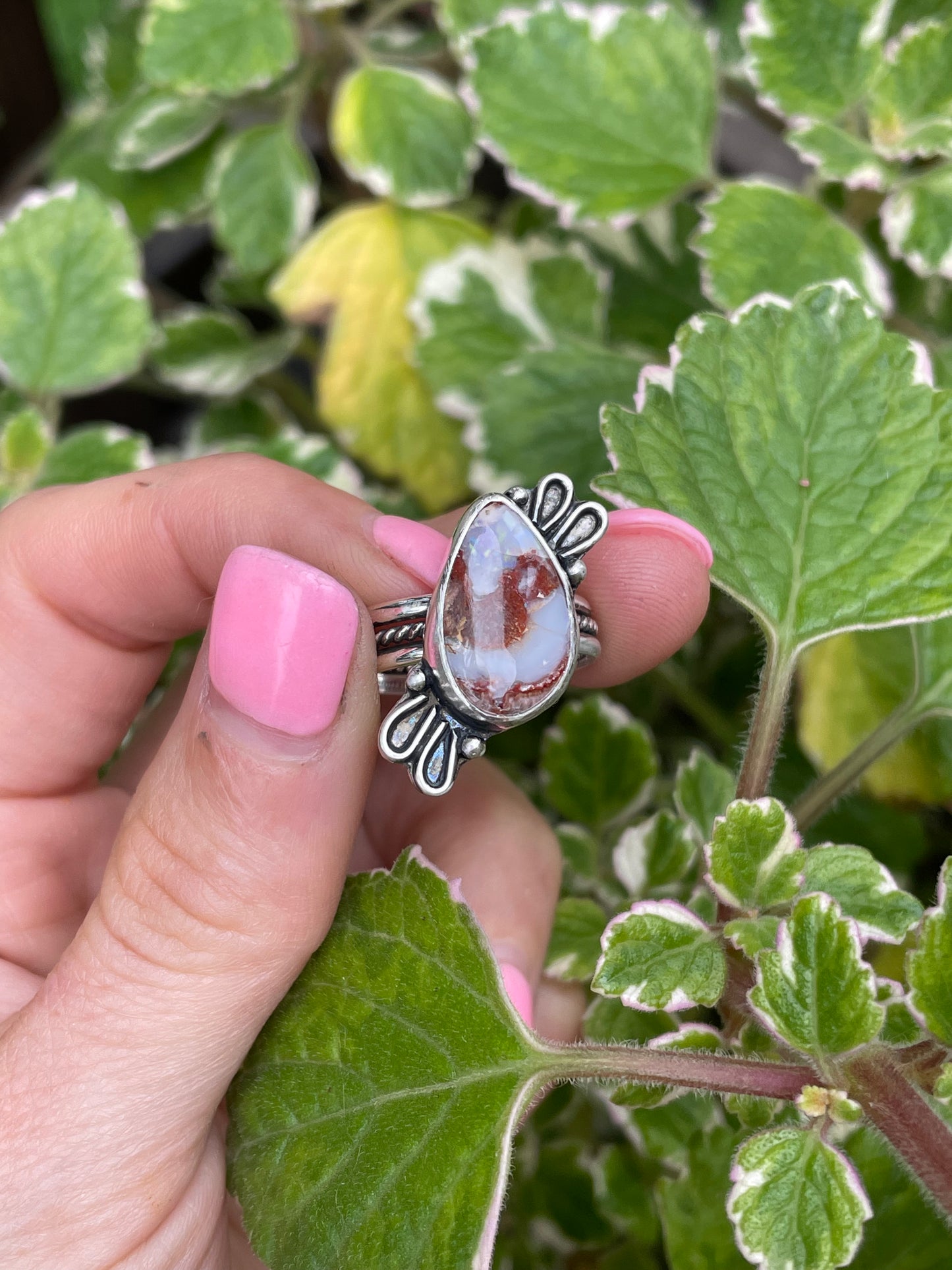 Mexican Fire Opal Rainier Ring - Size 7