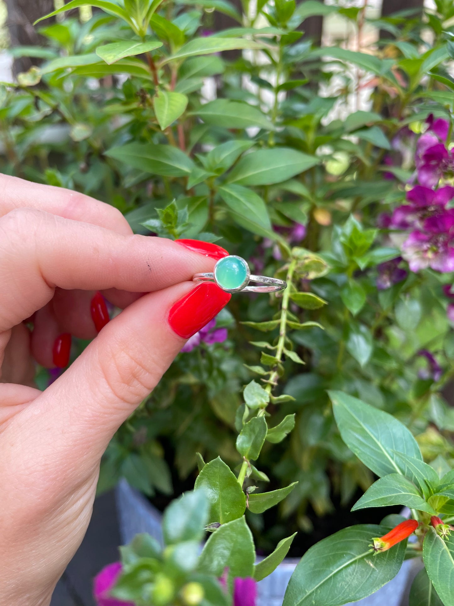 Chrysoprase Stacker Rings