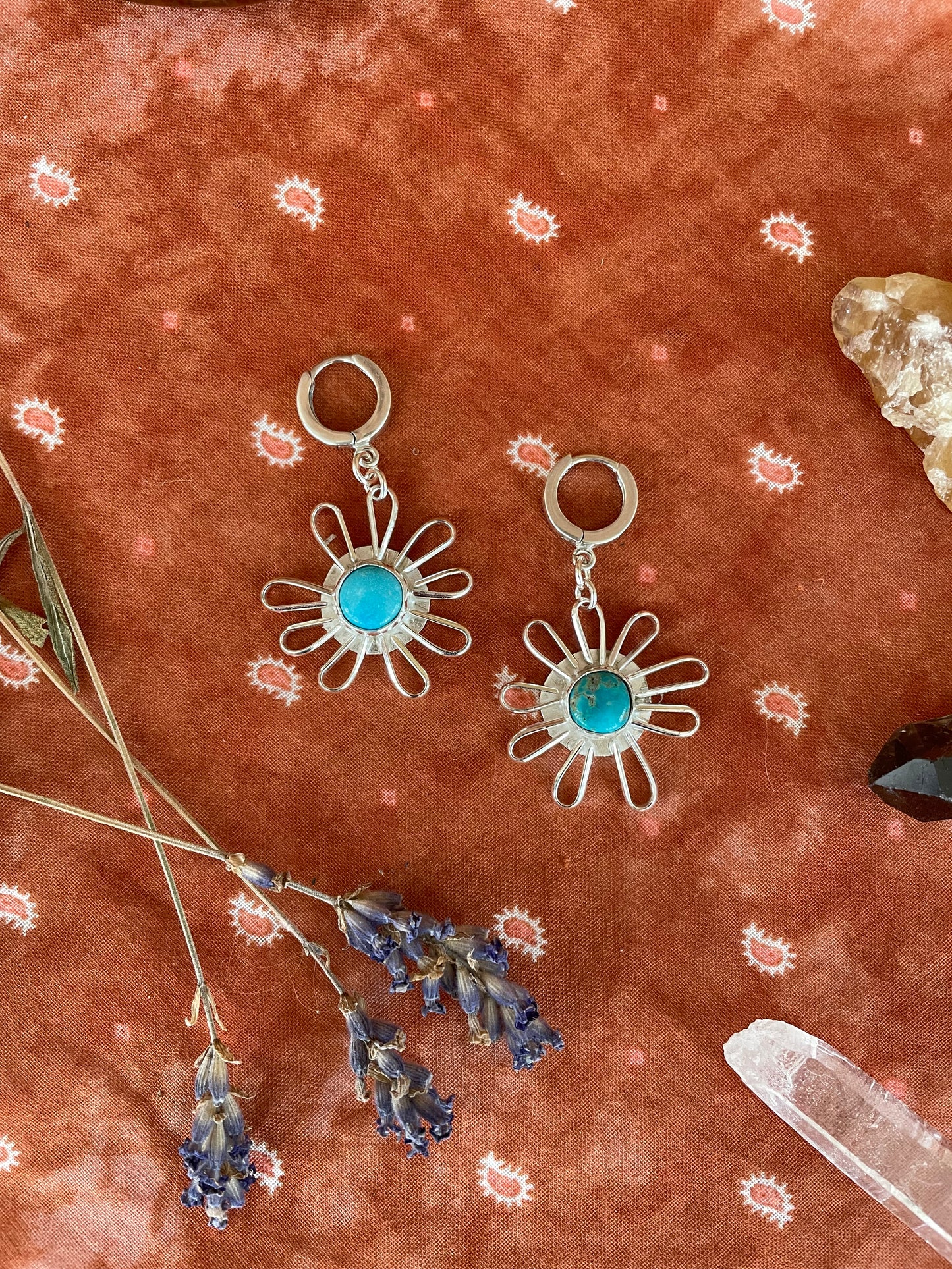 Blue Turquoise "Super Bloom" Dangles