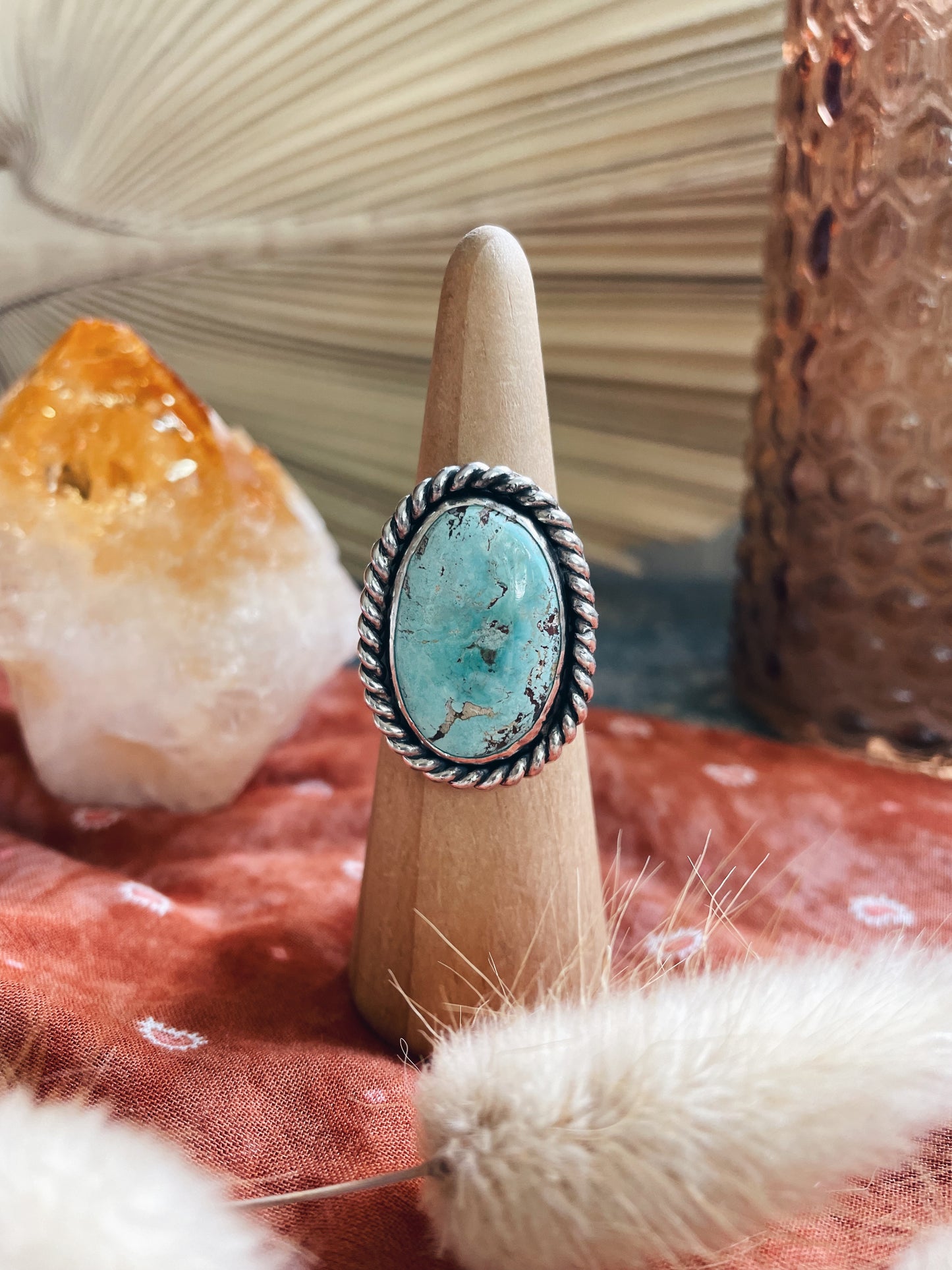 Carico Lake Turquoise "Day Hike" Ring - Size 8