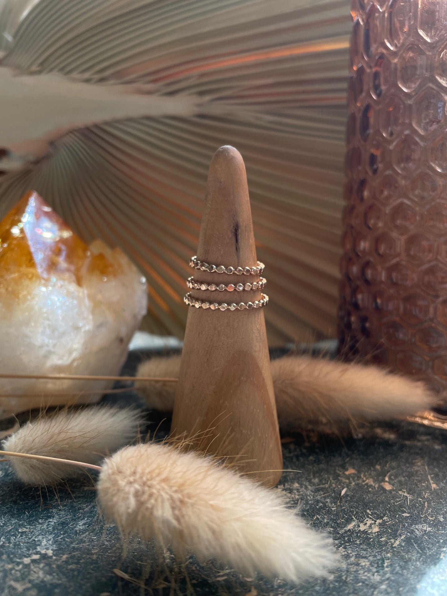 "Boulder" 14k GF Beaded Stacker Ring - Ready to Ship