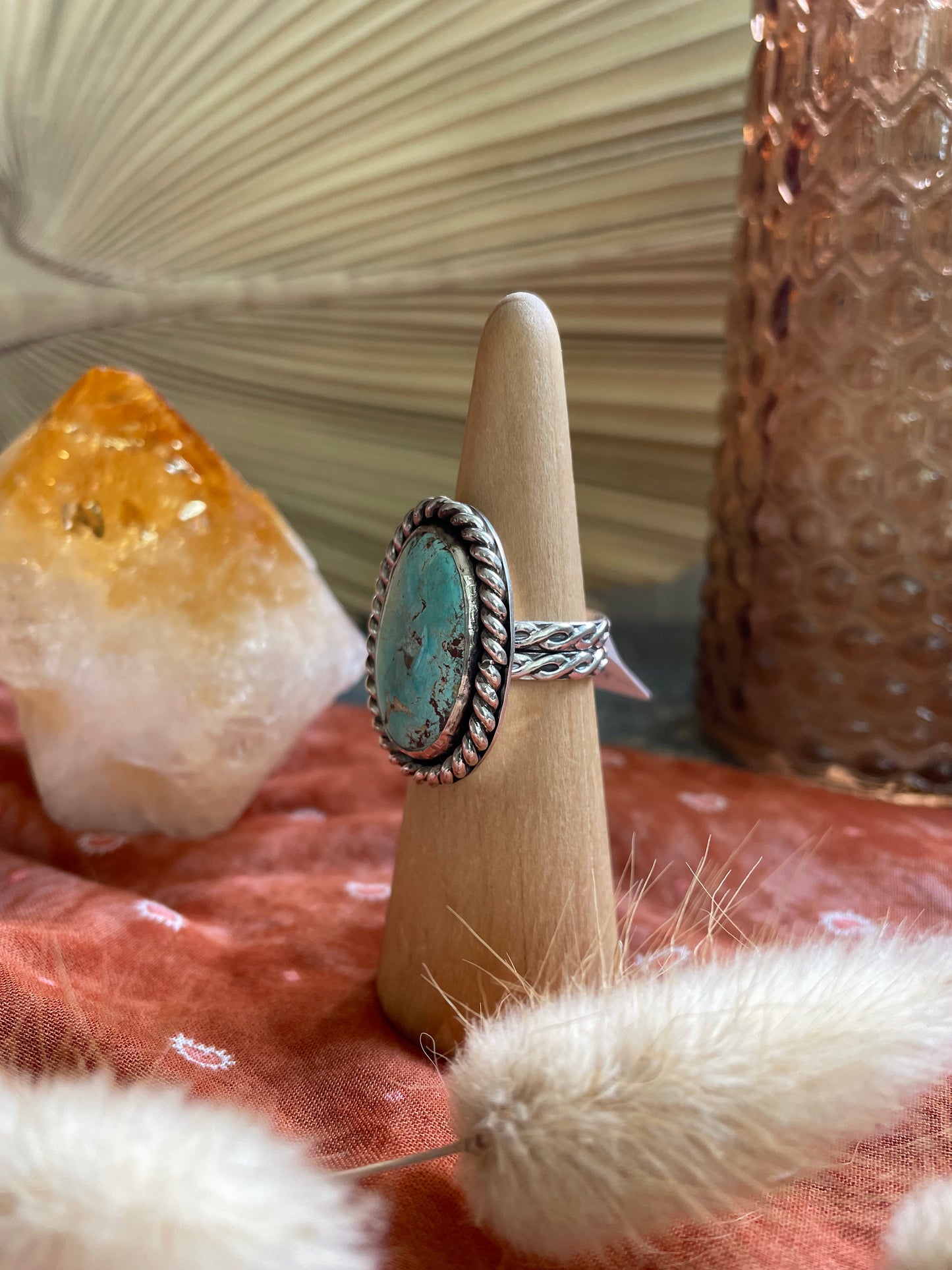 Carico Lake Turquoise "Day Hike" Ring - Size 8