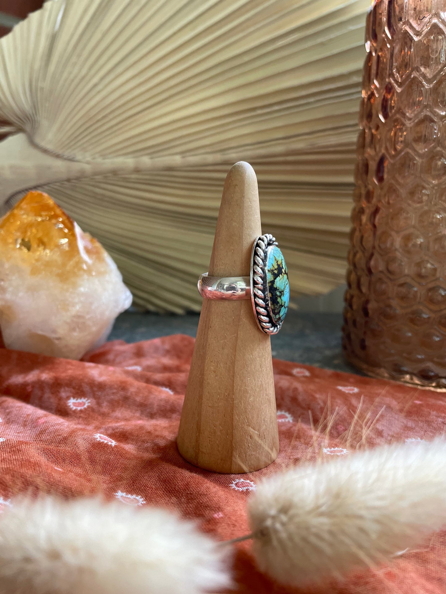 Treasure Mountain Turquoise "Day Hike" Ring - Size 6 1/2
