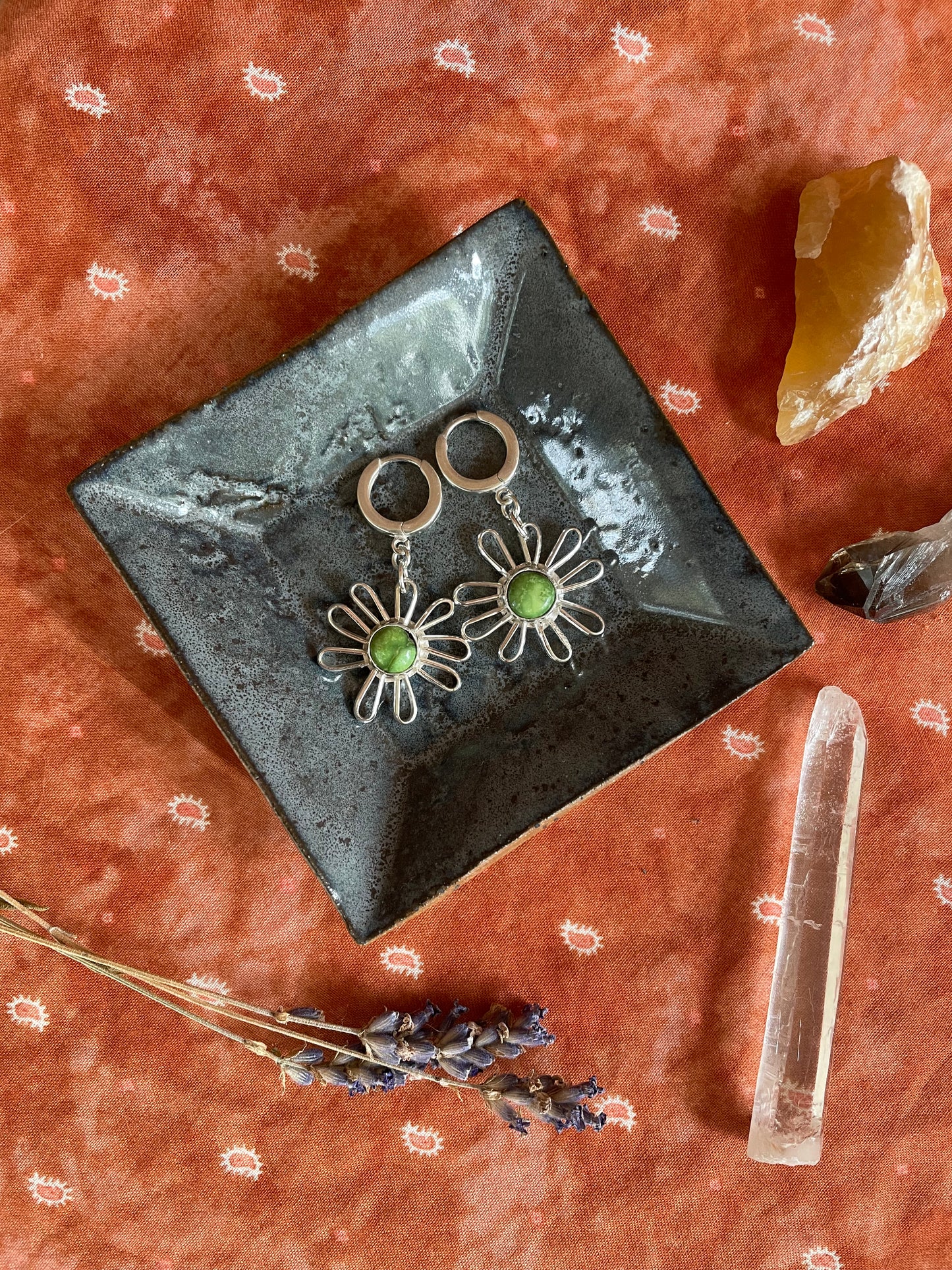 Green Turquoise "Super Bloom" Dangles