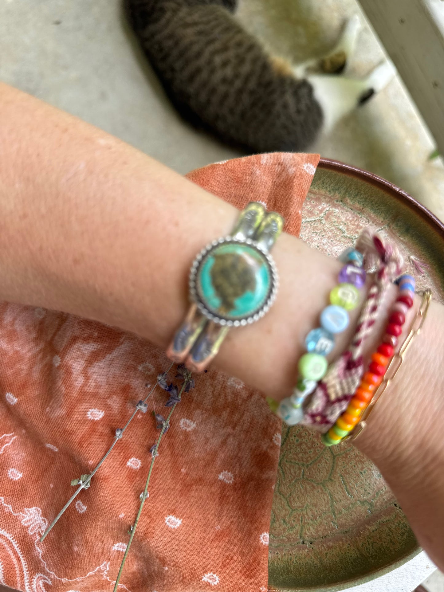 Tyrone Turquoise Statement Cuff - size S/M