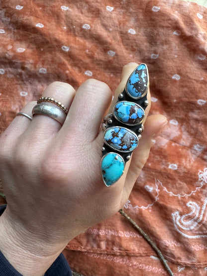 Golden Hills Turquoise Statement Ring - Size 7 1/2