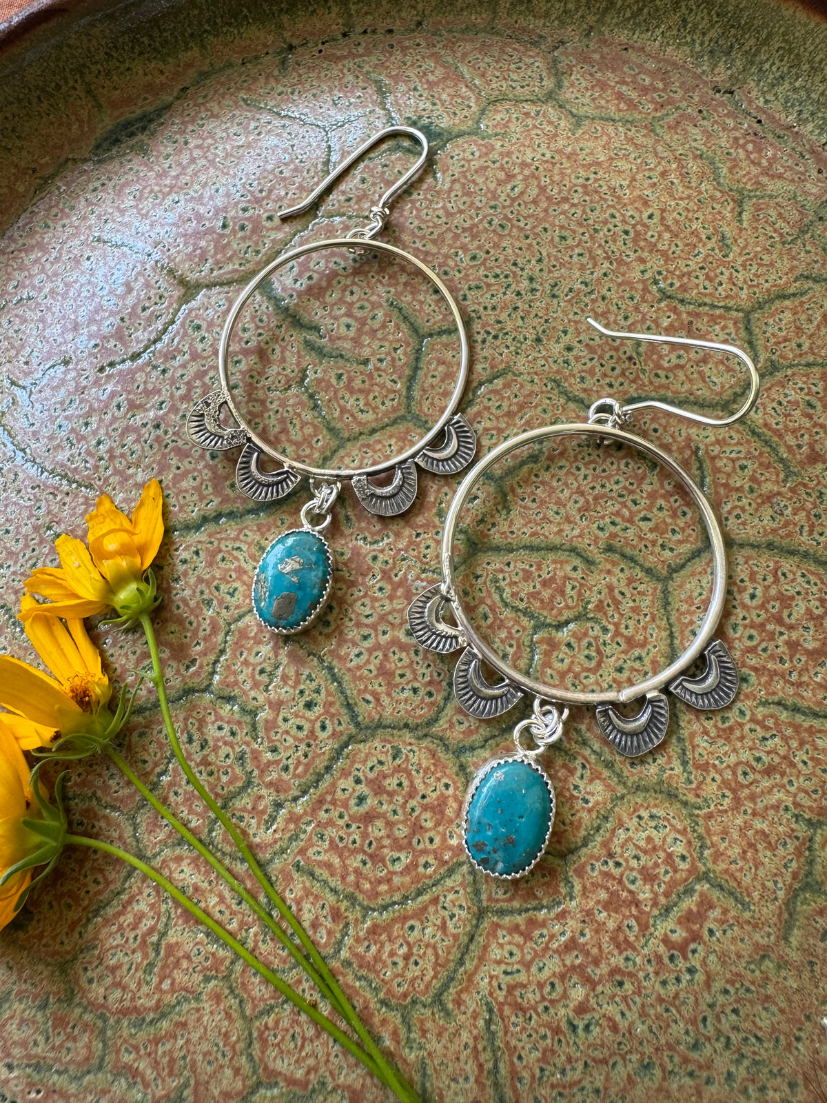 Sonoran Turquoise "Monument" Hoops