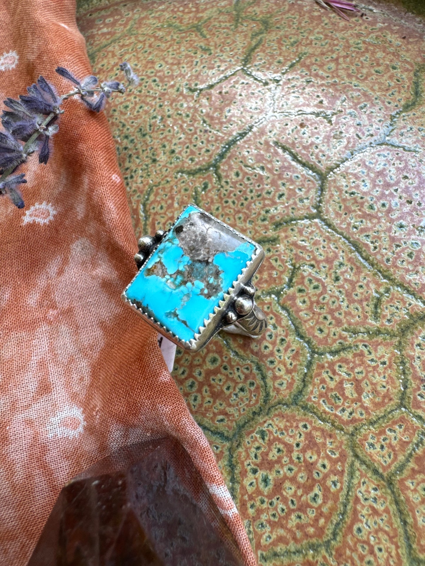 Kingman Turquoise Ring - Size 7 1/2
