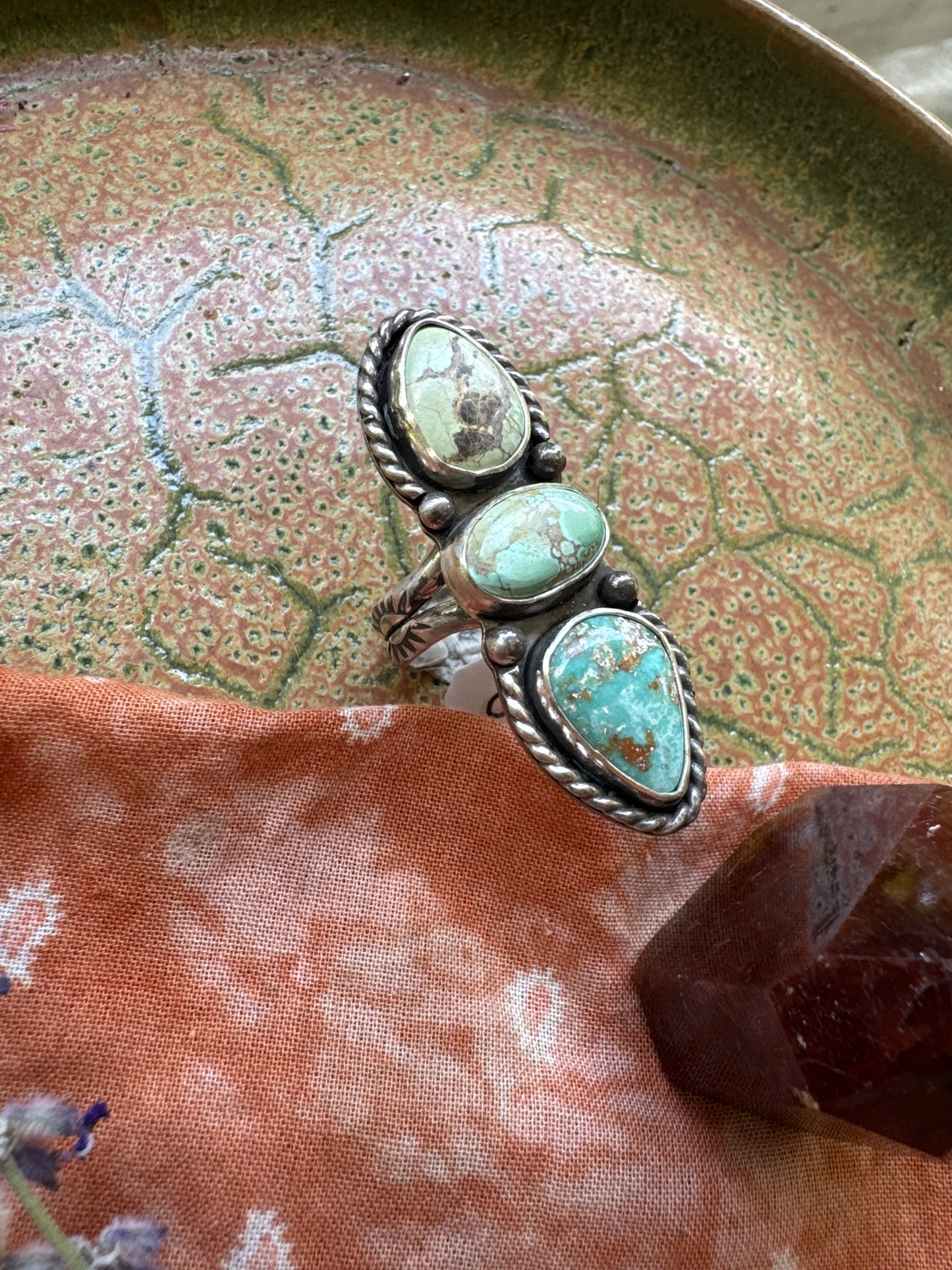 Carico Lake Turquoise Ring - Size 7, 8, 9 -adjustable
