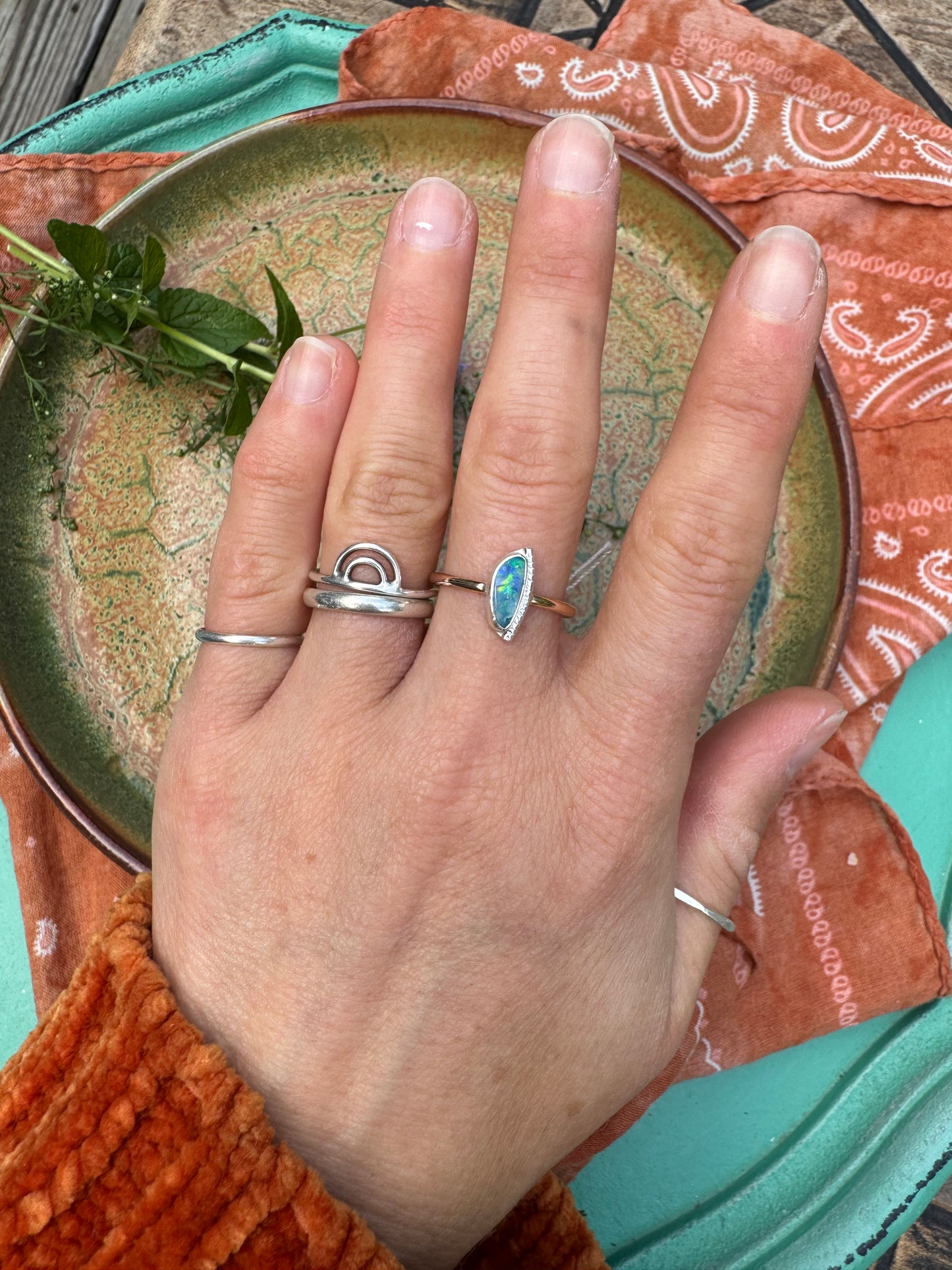 Opal Stacker Ring no.5 - Size 9 1/2