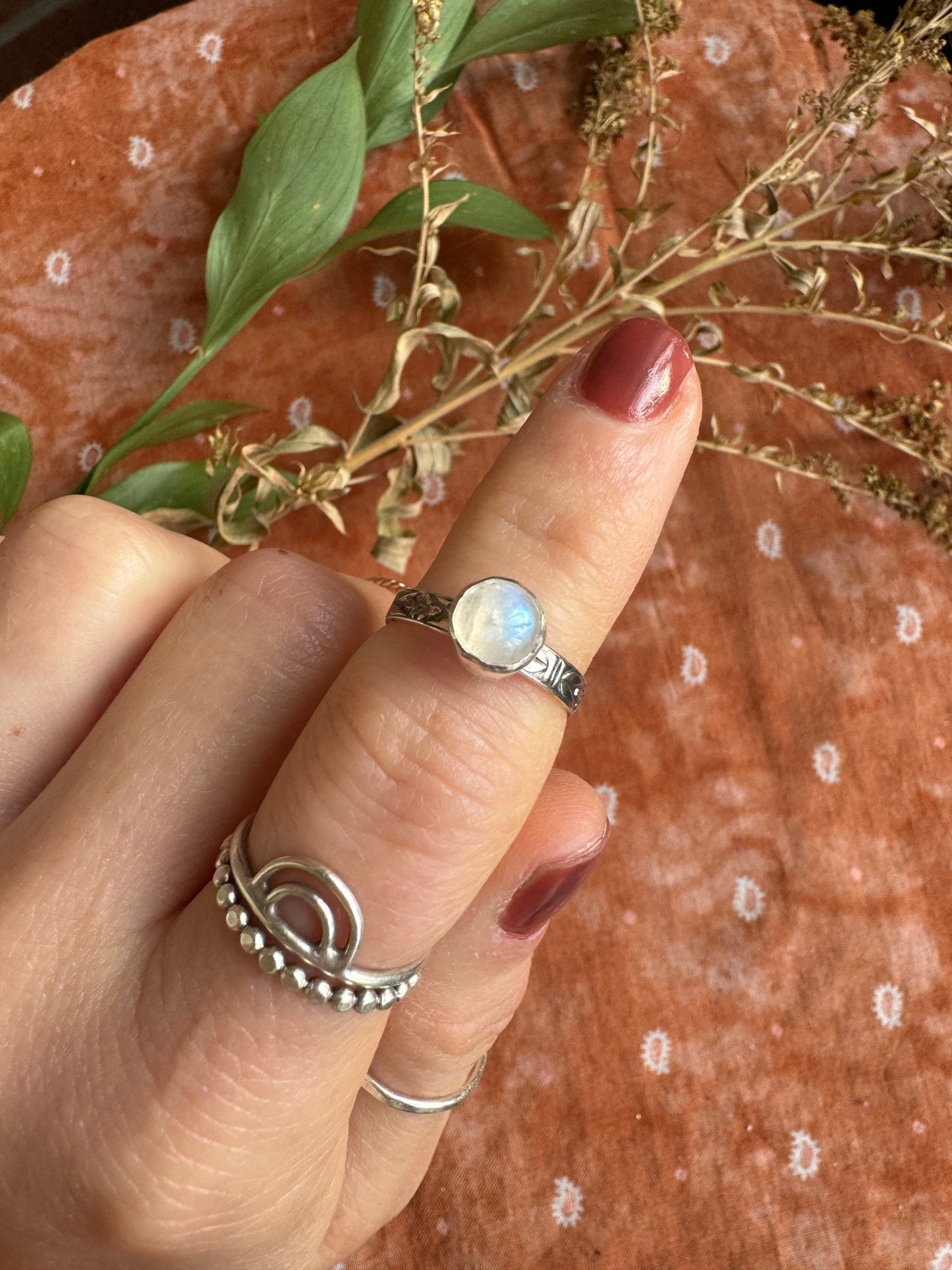 Moonstone Stacker Ring - Size 4 1/2