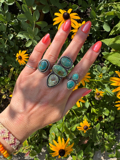 Carico Lake Turquoise Statement Ring - Size 8 1/2