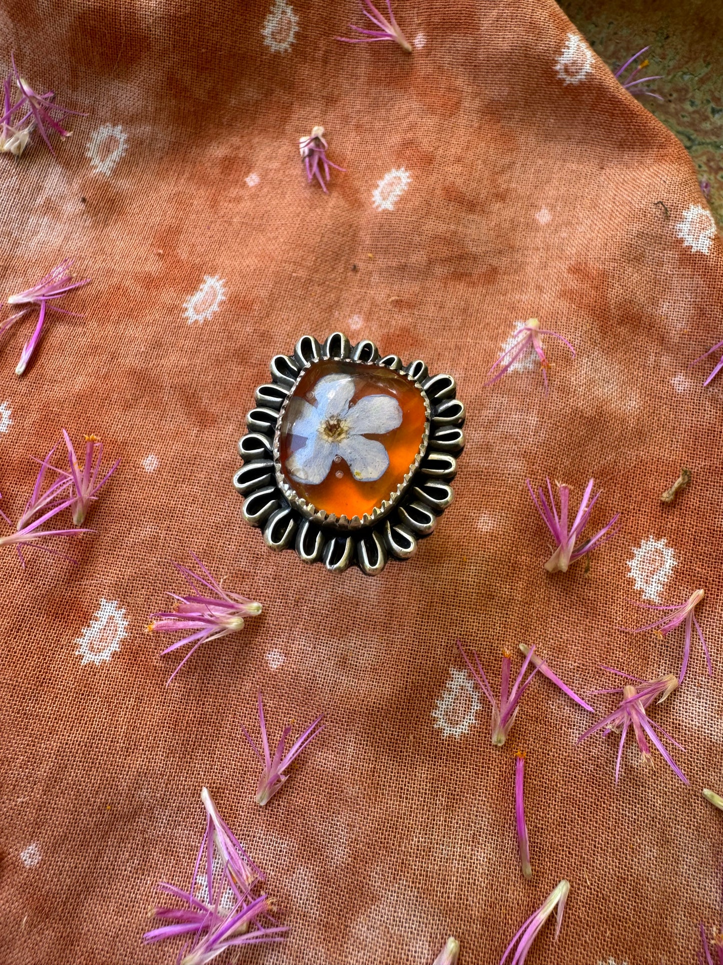 MT Agate + Botanicals - Size 6 1/2, 7, 8 - adjustable