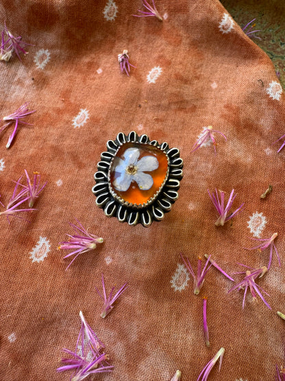MT Agate + Botanicals - Size 6 1/2, 7, 8 - adjustable