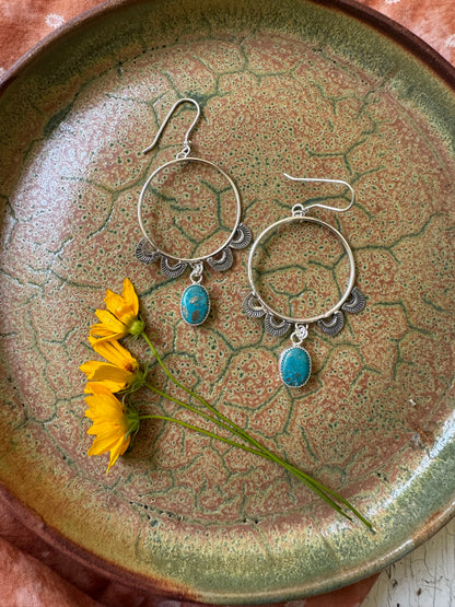 Sonoran Turquoise "Monument" Hoops