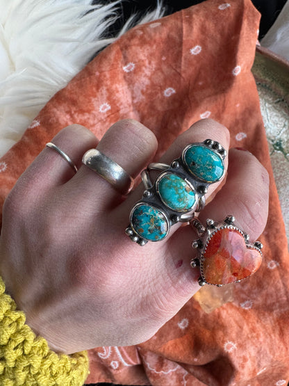 Triple Catalina Turquoise Ring - Size 9