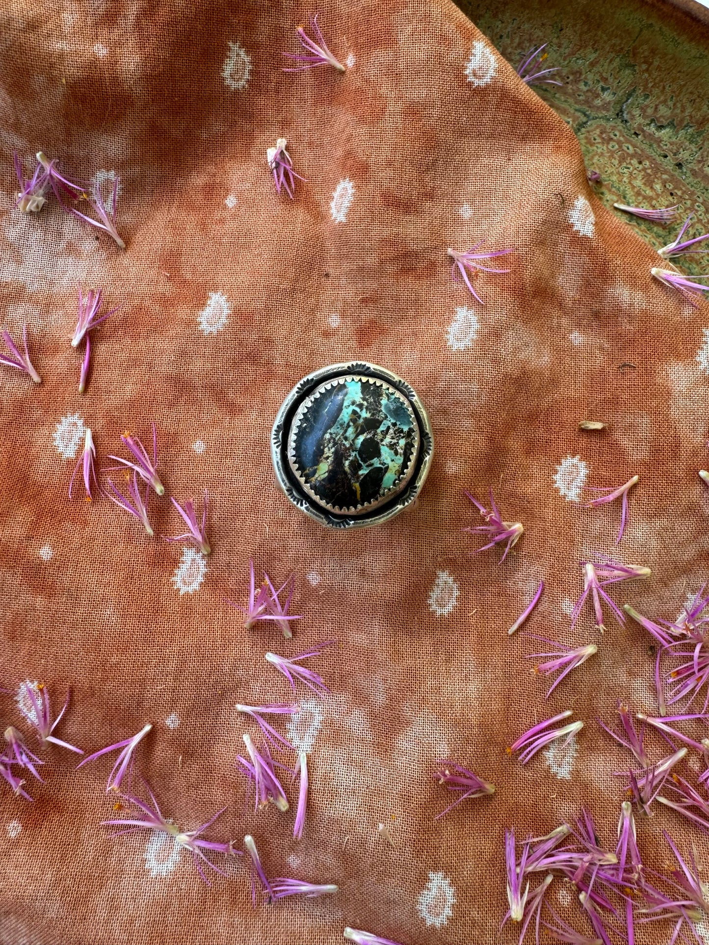 Black Jack Turquoise ring - size 8
