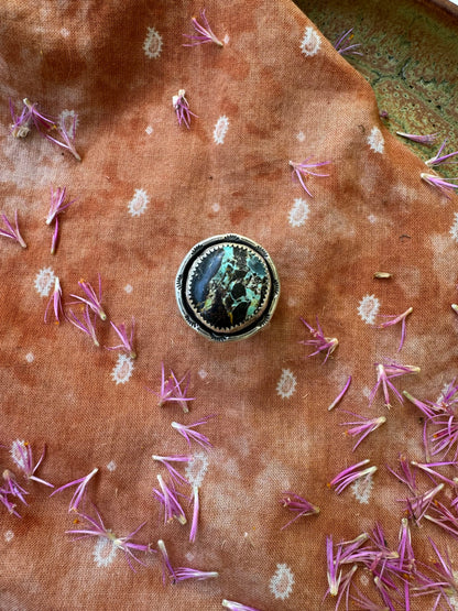 Black Jack Turquoise ring - size 8