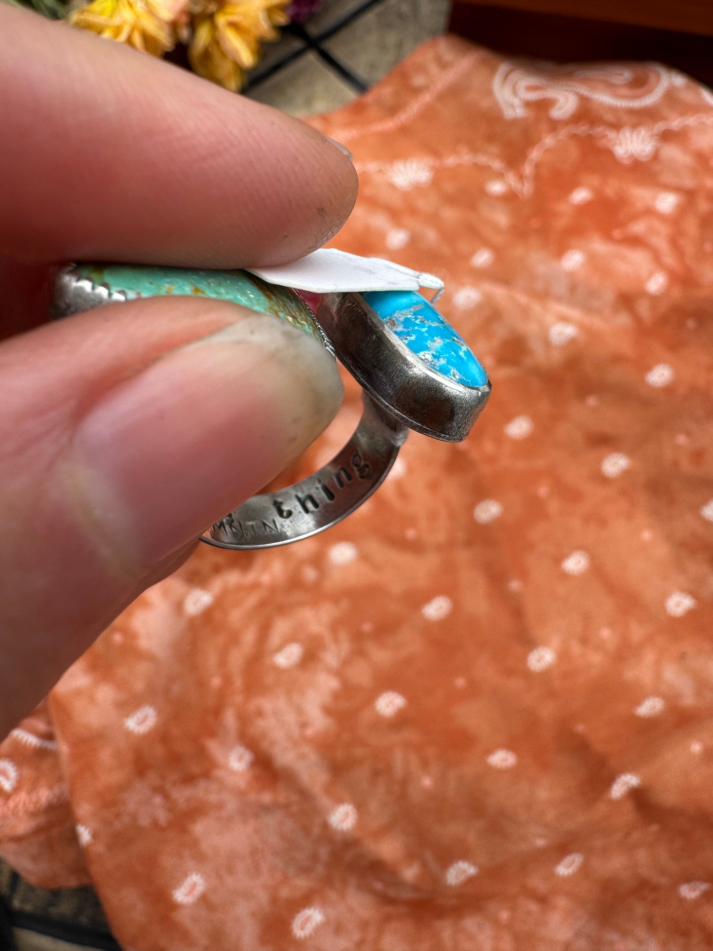 Turquoise "Sisters" ring - size 7 to 7 1/2